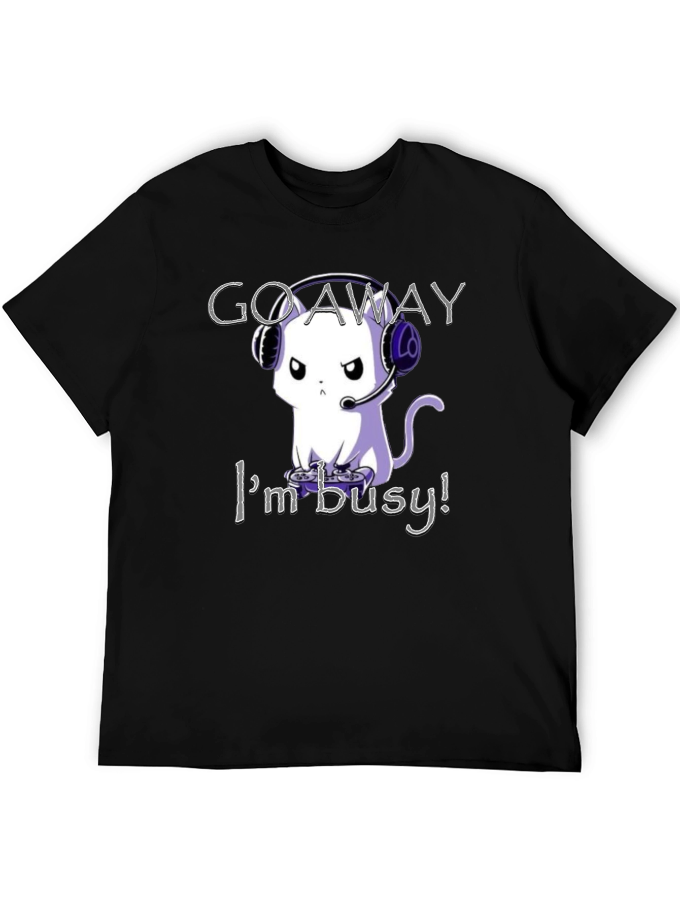 Gamer Cat T-Shirt - Go Away Im Busy!