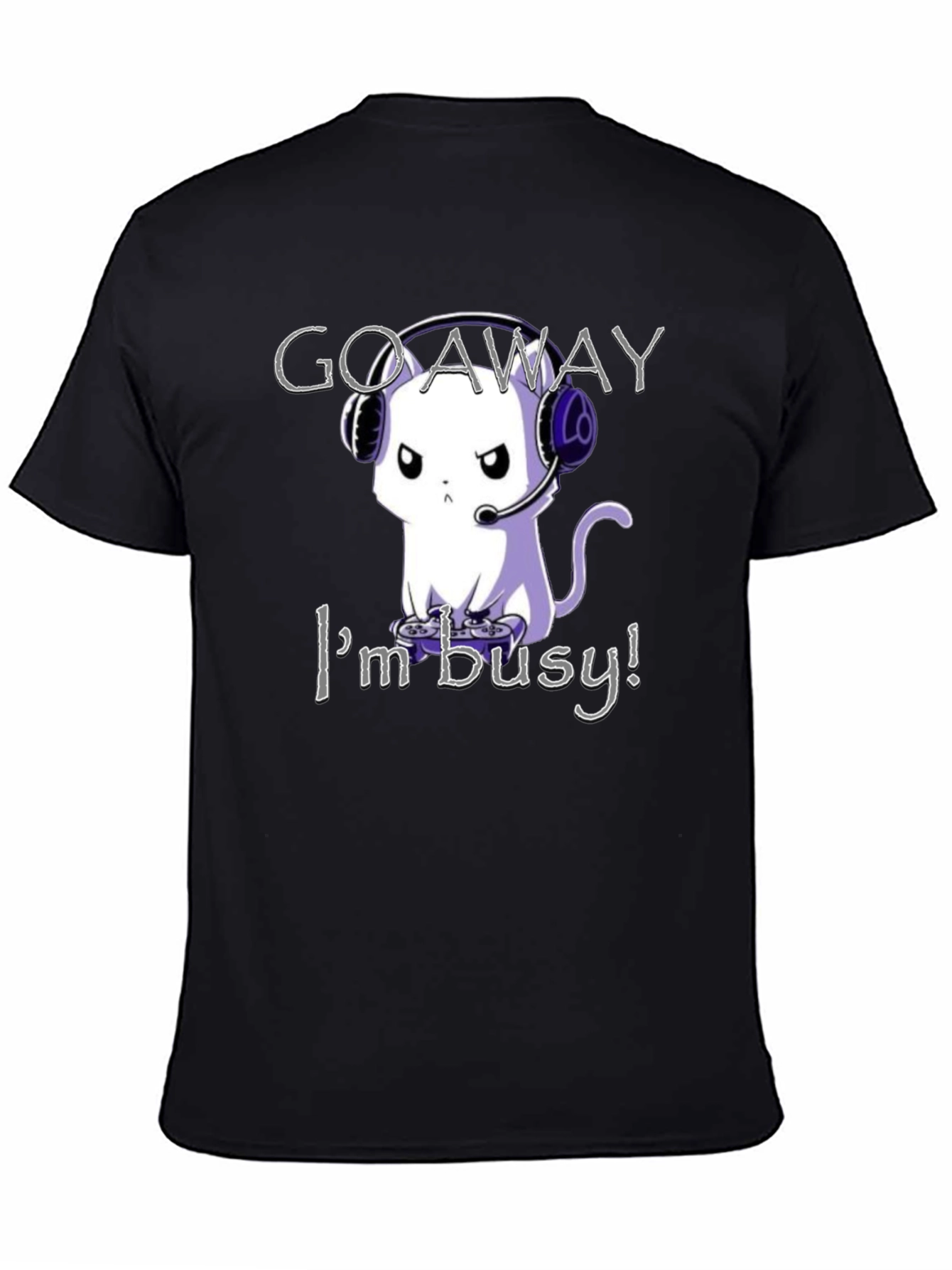 Gamer Cat T-Shirt - Go Away Im Busy!