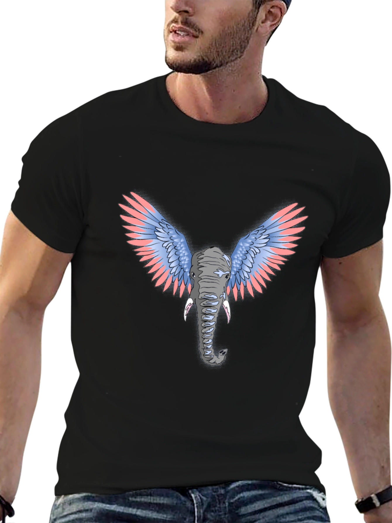 Elephant With Wings Graphic Tee - Unique Design