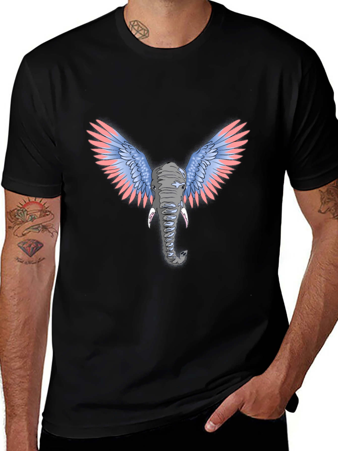 Elephant With Wings Graphic Tee - Unique Design