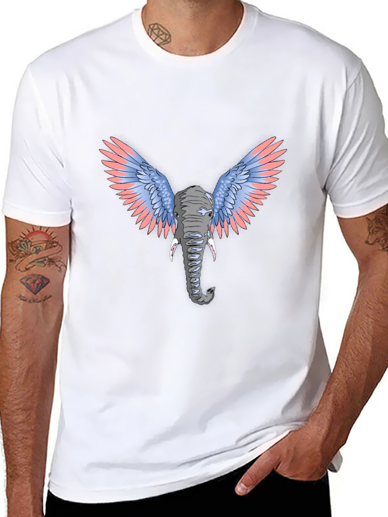 Elephant With Wings Graphic Tee - Unique Design