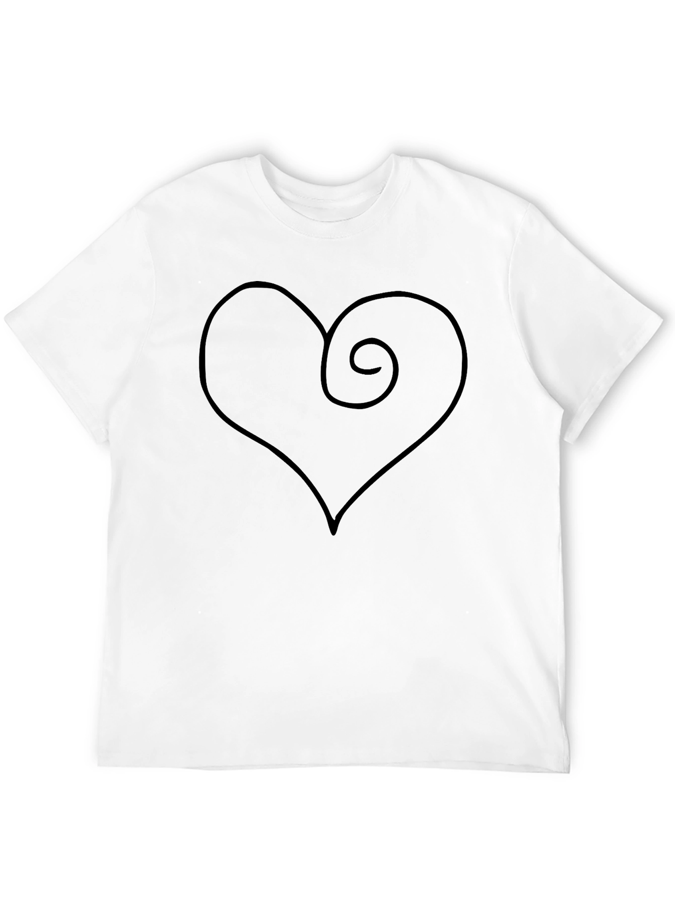 Heart Spiral Graphic Black T-Shirt