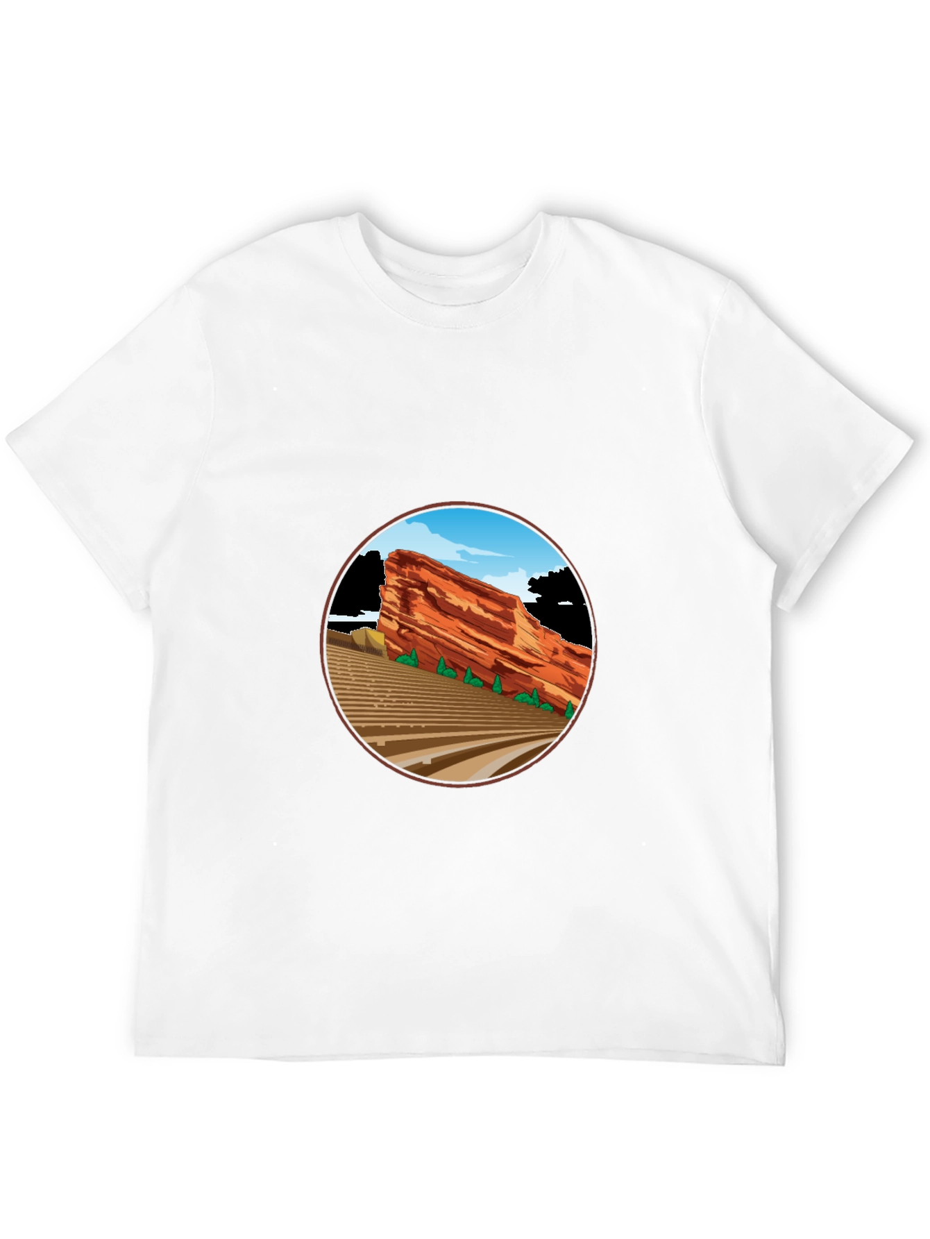 Red Rocks Amphitheater Graphic Tee - Black Cotton