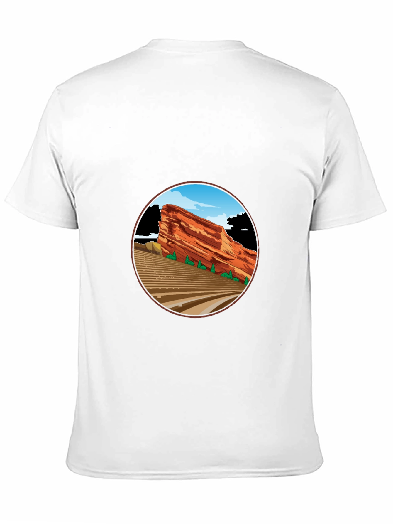 Red Rocks Amphitheater Graphic Tee - Black Cotton