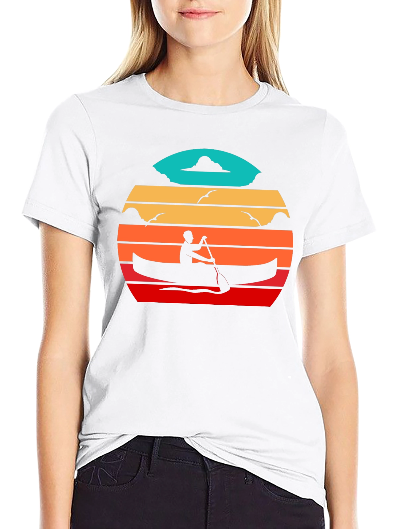 Canoe Sunset Black T-Shirt