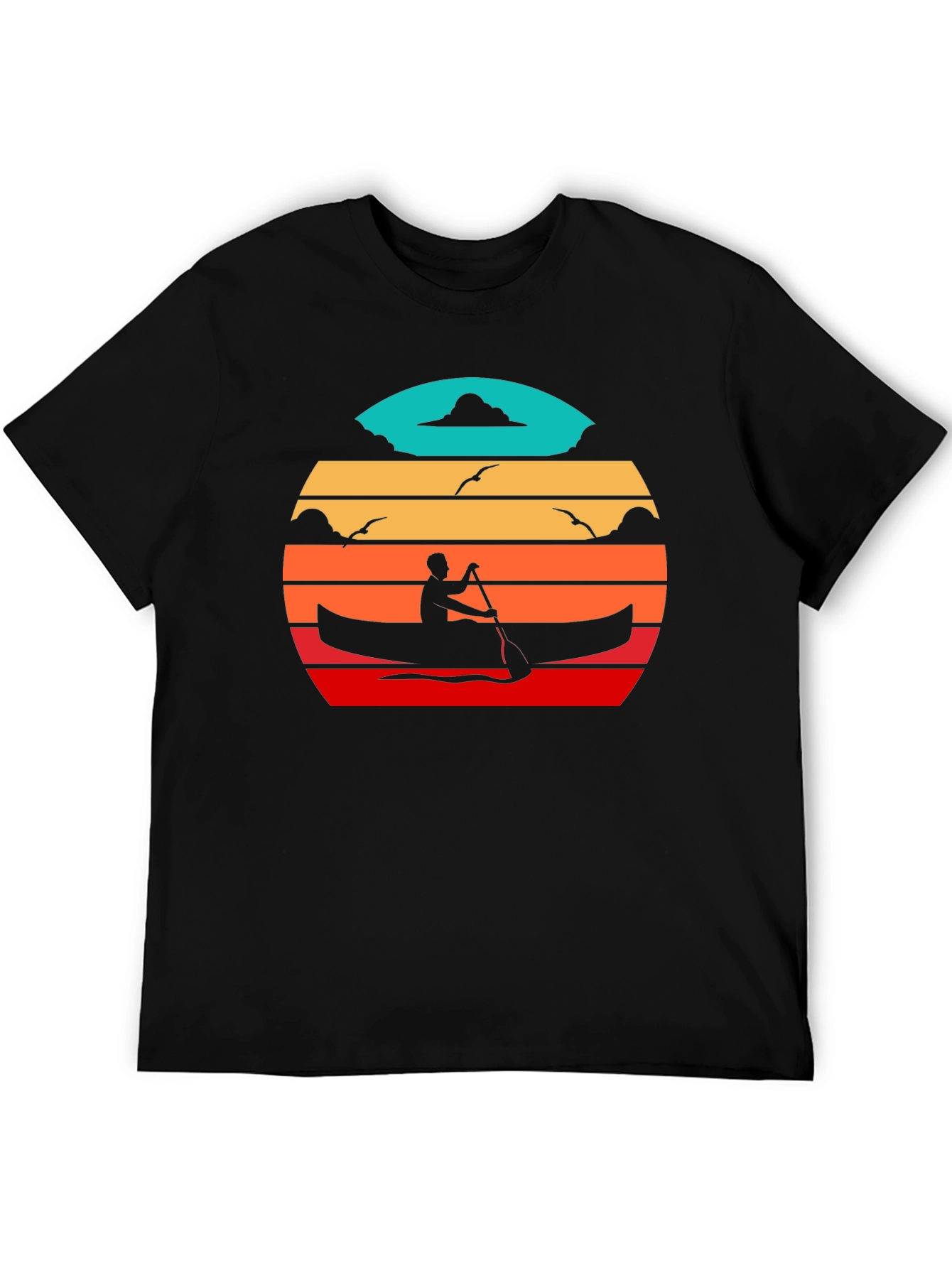Canoe Sunset Black T-Shirt