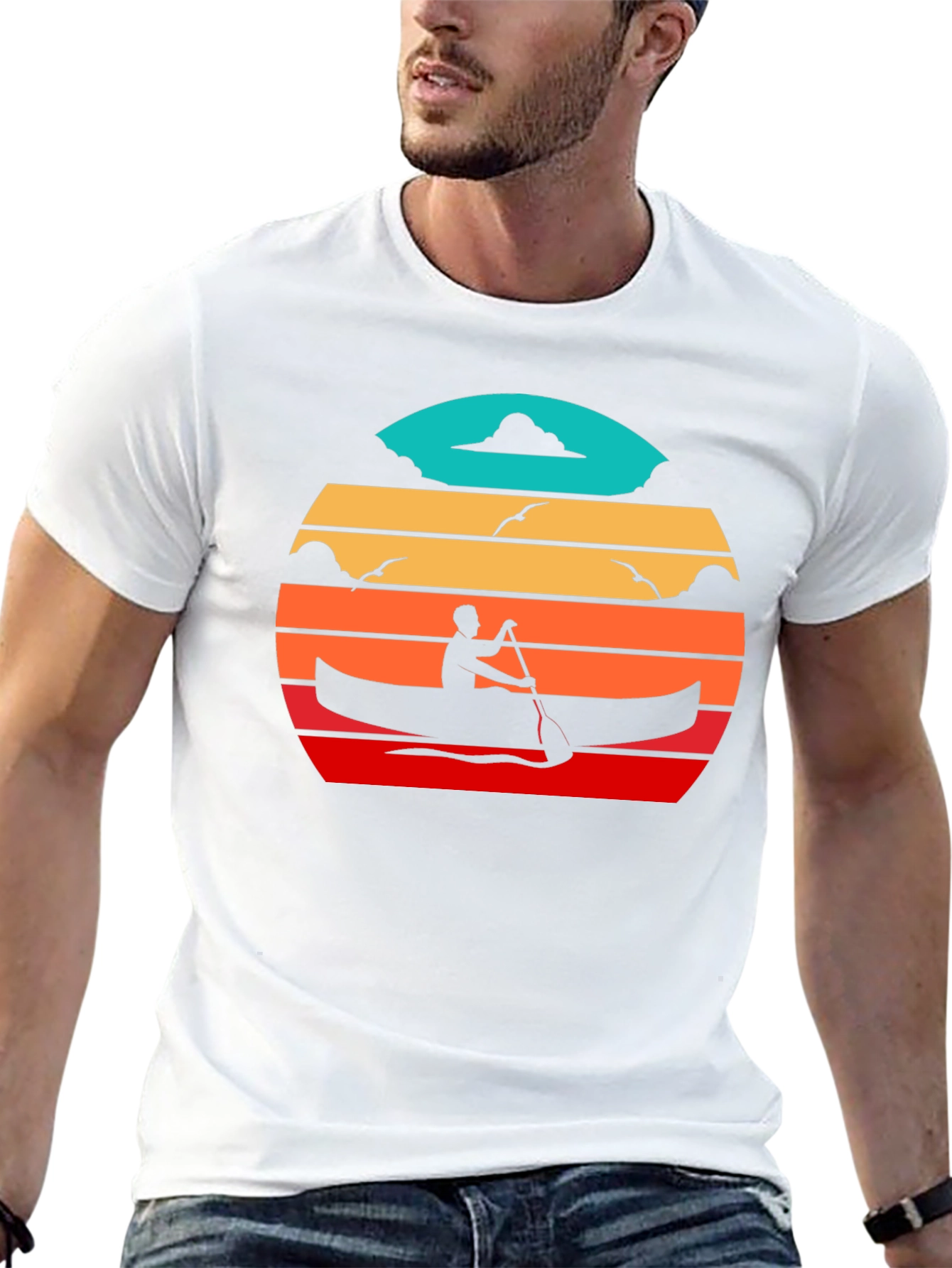 Canoe Sunset Black T-Shirt