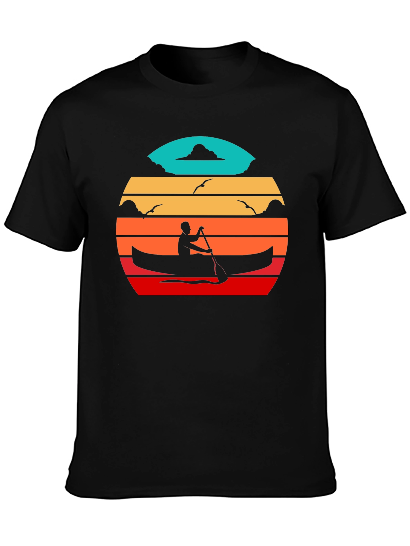 Canoe Sunset Black T-Shirt