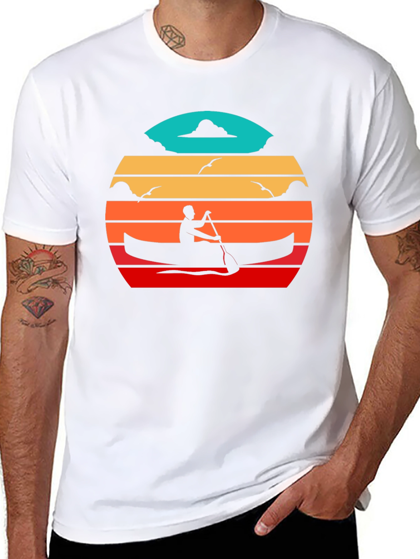 Canoe Sunset Black T-Shirt