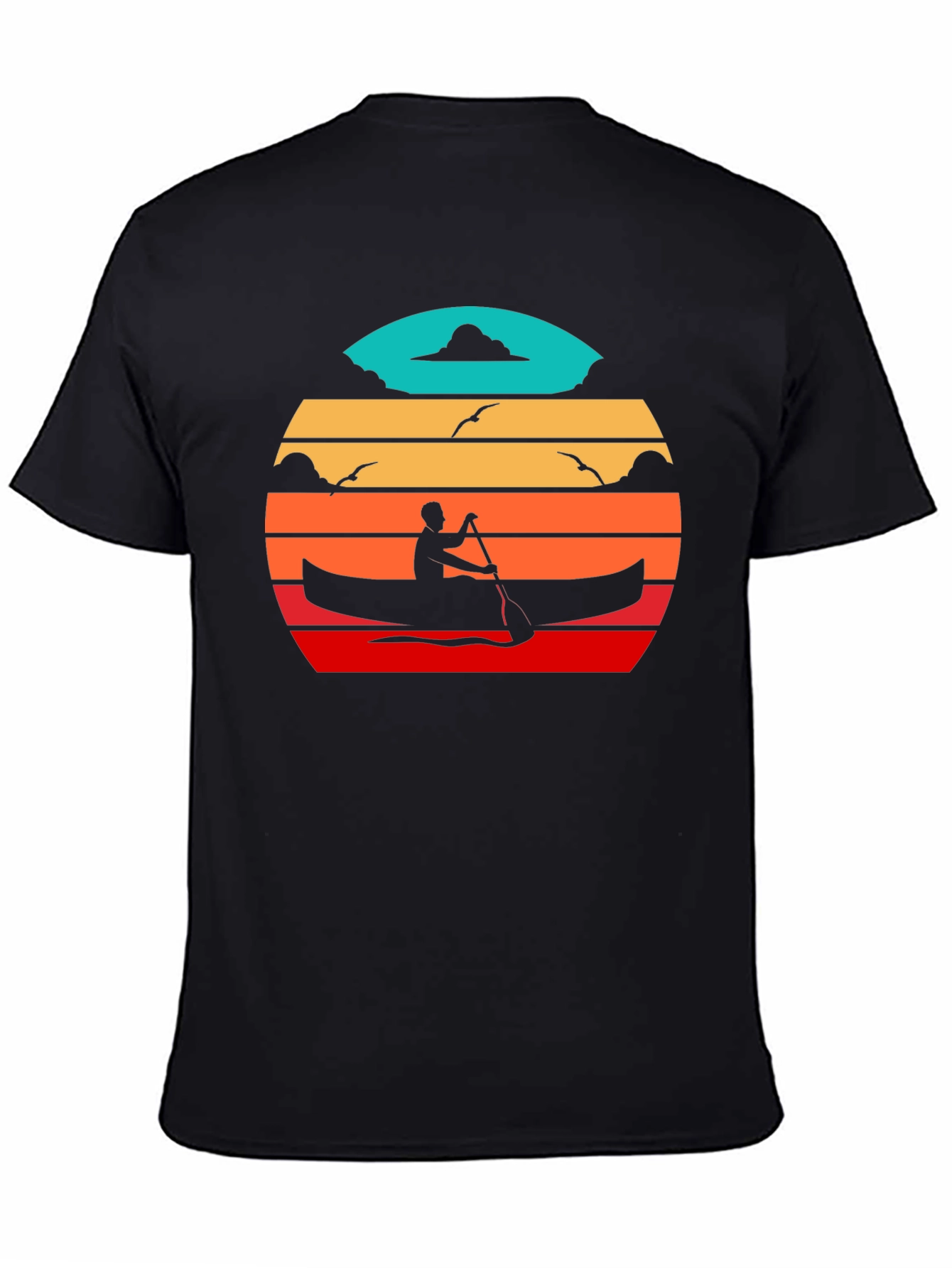 Canoe Sunset Black T-Shirt