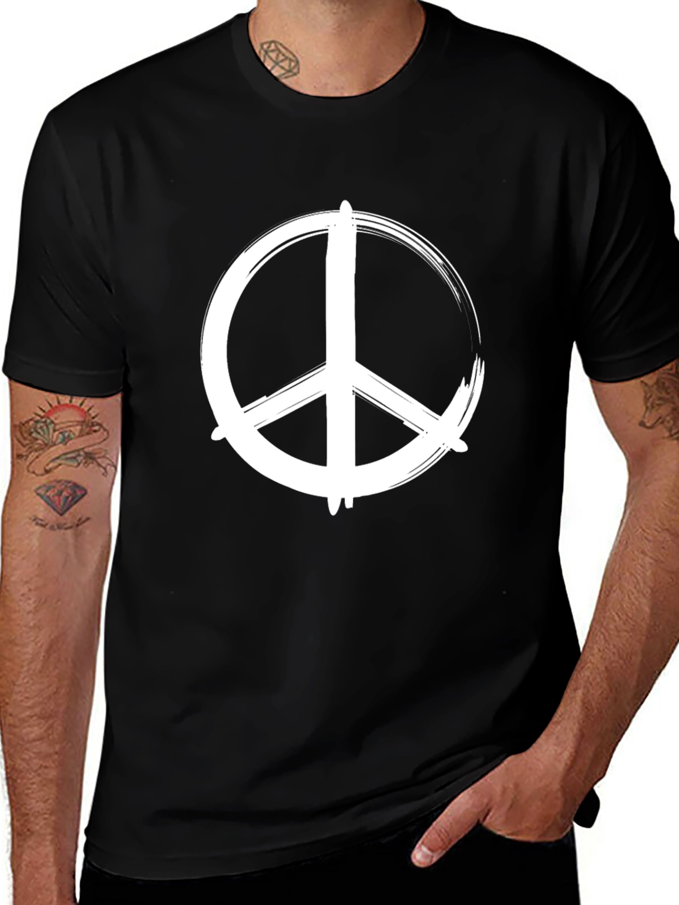 Peace Sign Graphic Tee - Stylish Black T-Shirt
