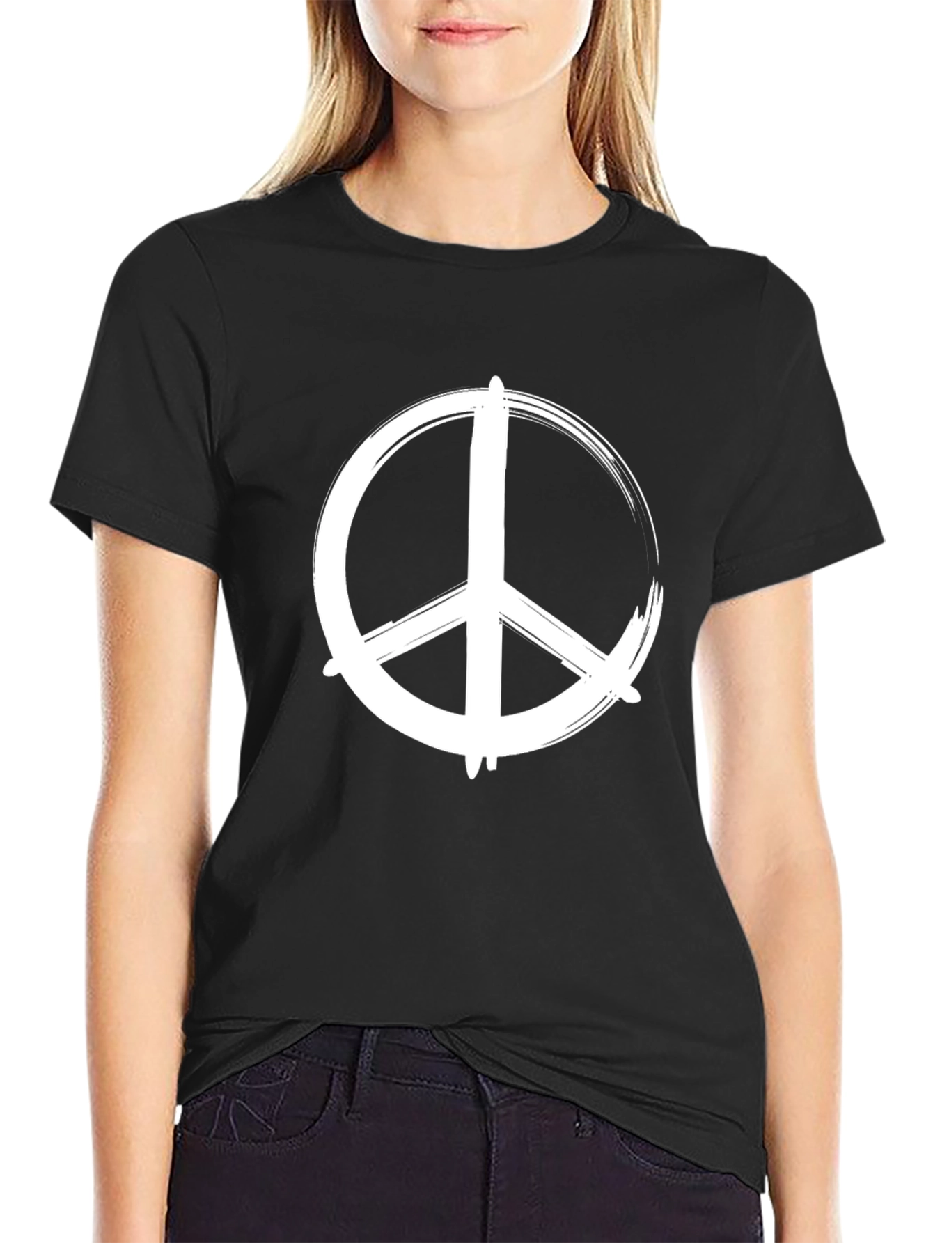 Peace Sign Graphic Tee - Stylish Black T-Shirt