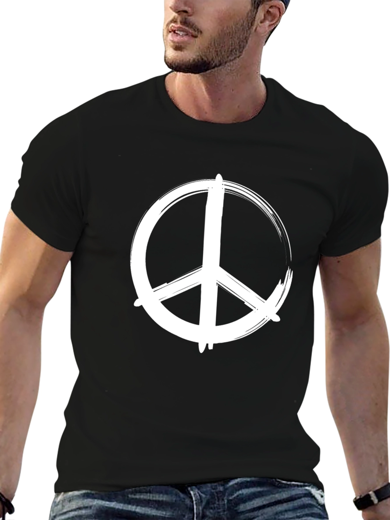 Peace Sign Graphic Tee - Stylish Black T-Shirt