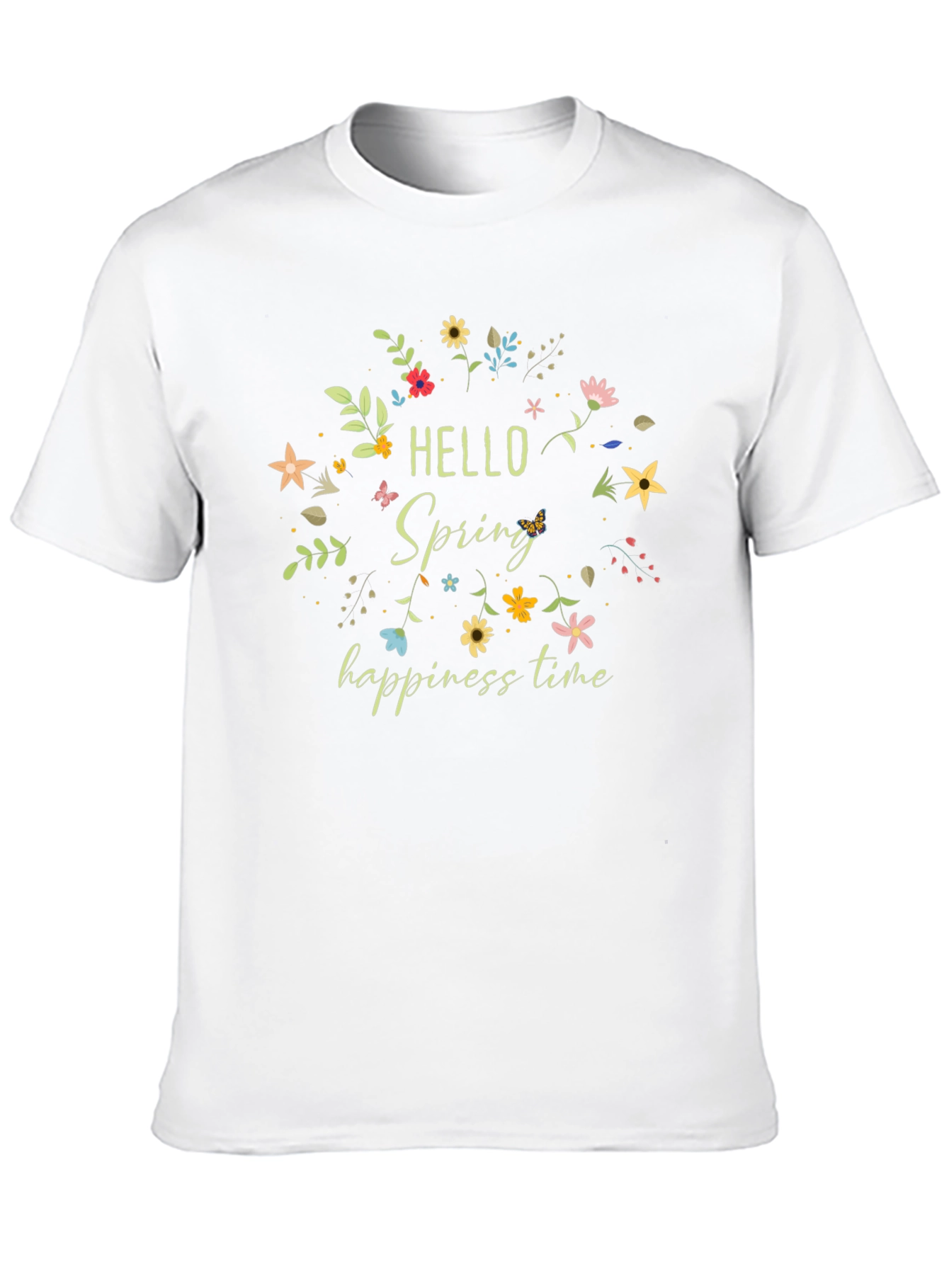 Hello Spring T-Shirt Floral Design