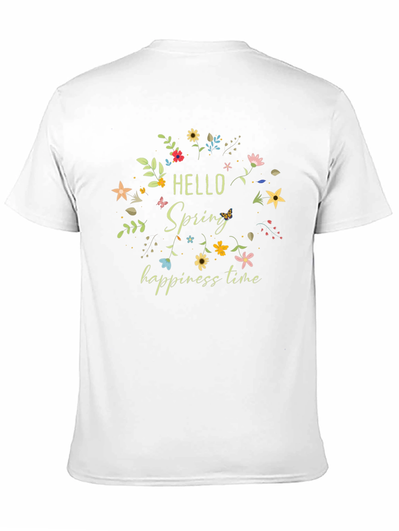 Hello Spring T-Shirt Floral Design