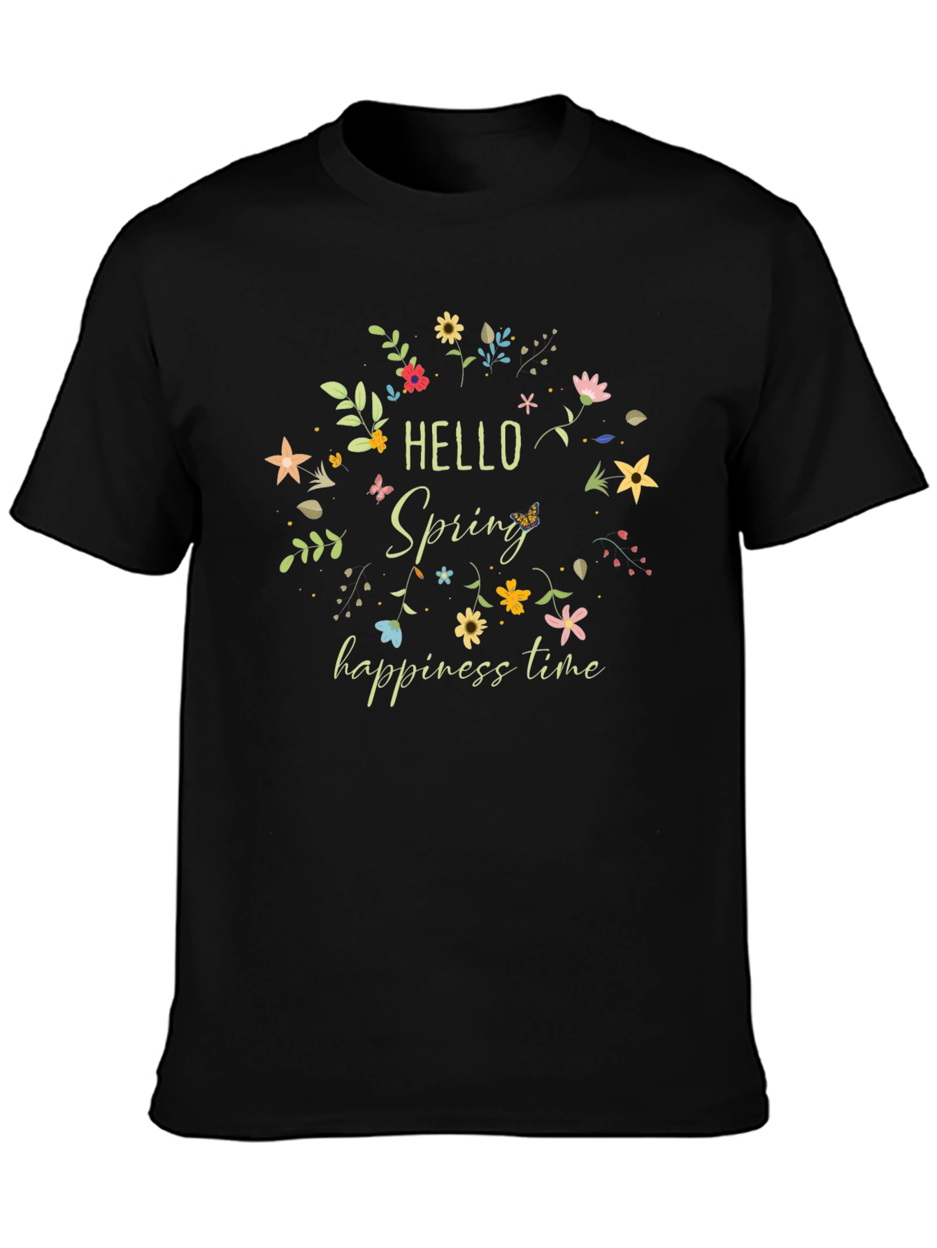 Hello Spring T-Shirt Floral Design