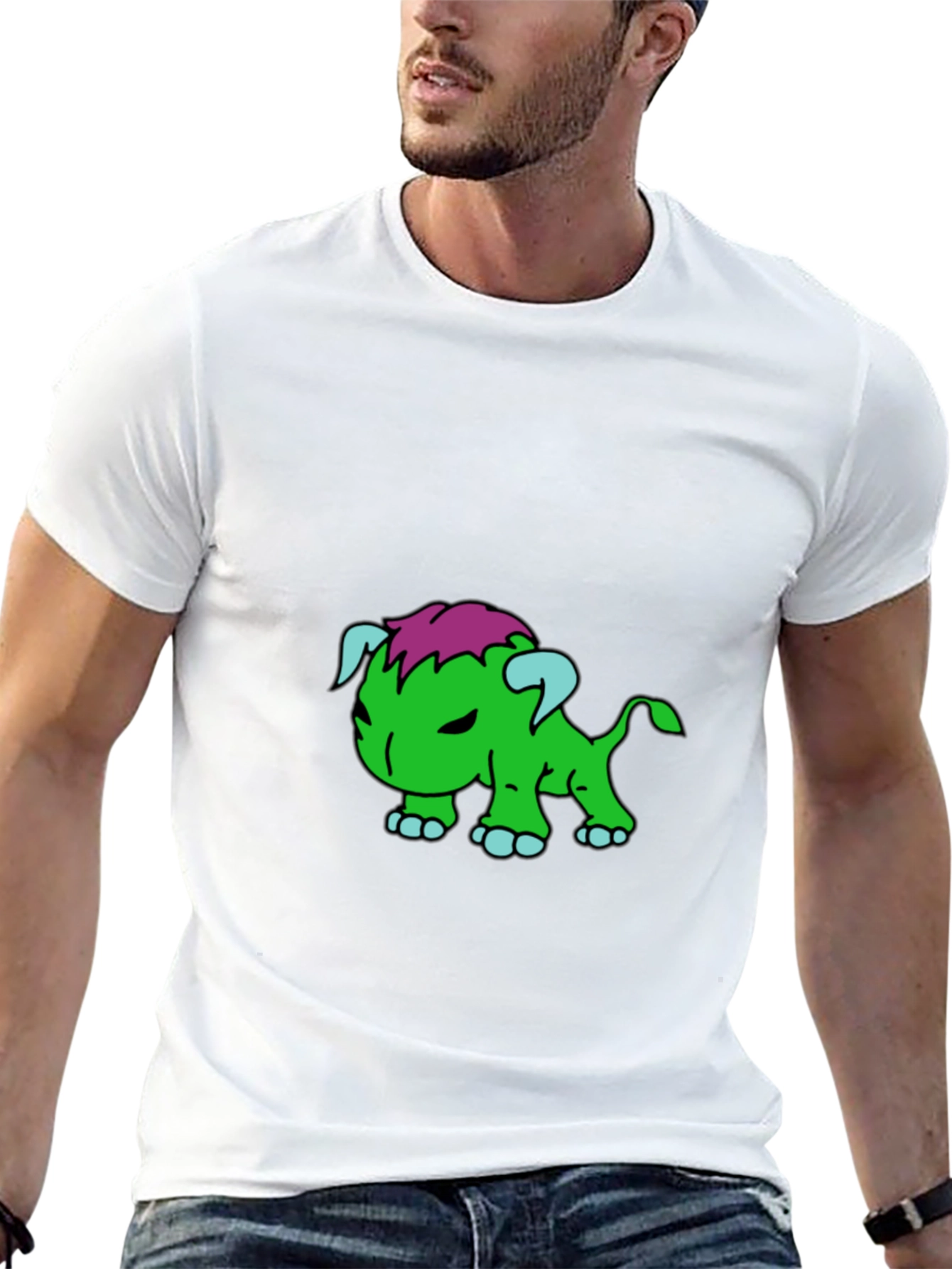 Cartoon Monster Graphic Black T-Shirt