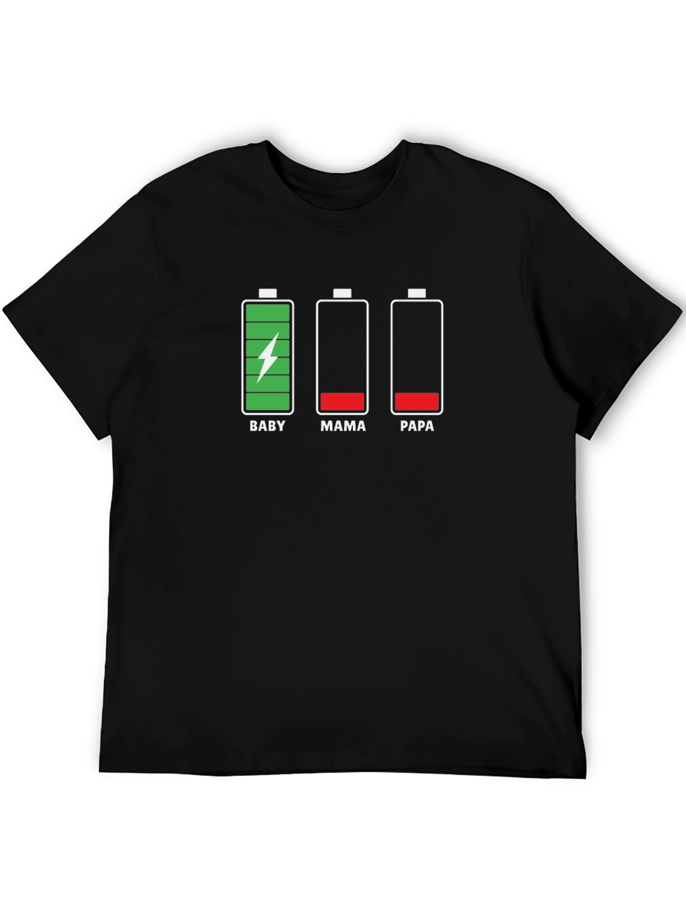 Family Low Battery Black Graphic T-Shirt