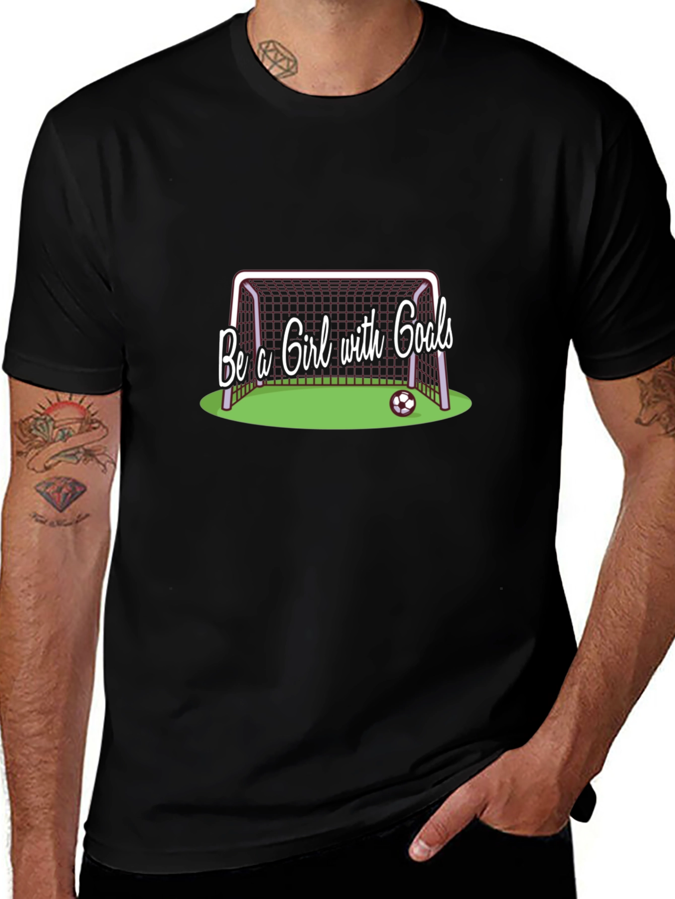 Be a Girl with Goals Black Graphic Tee