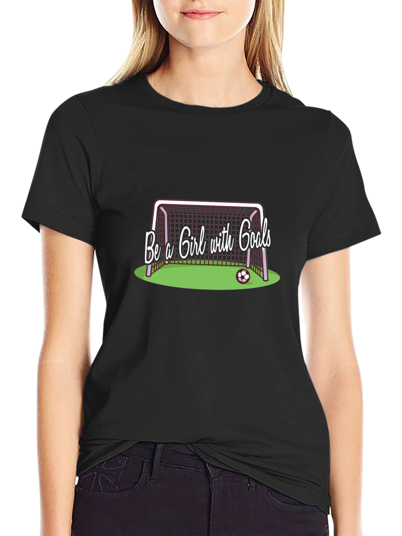 Be a Girl with Goals Black Graphic Tee