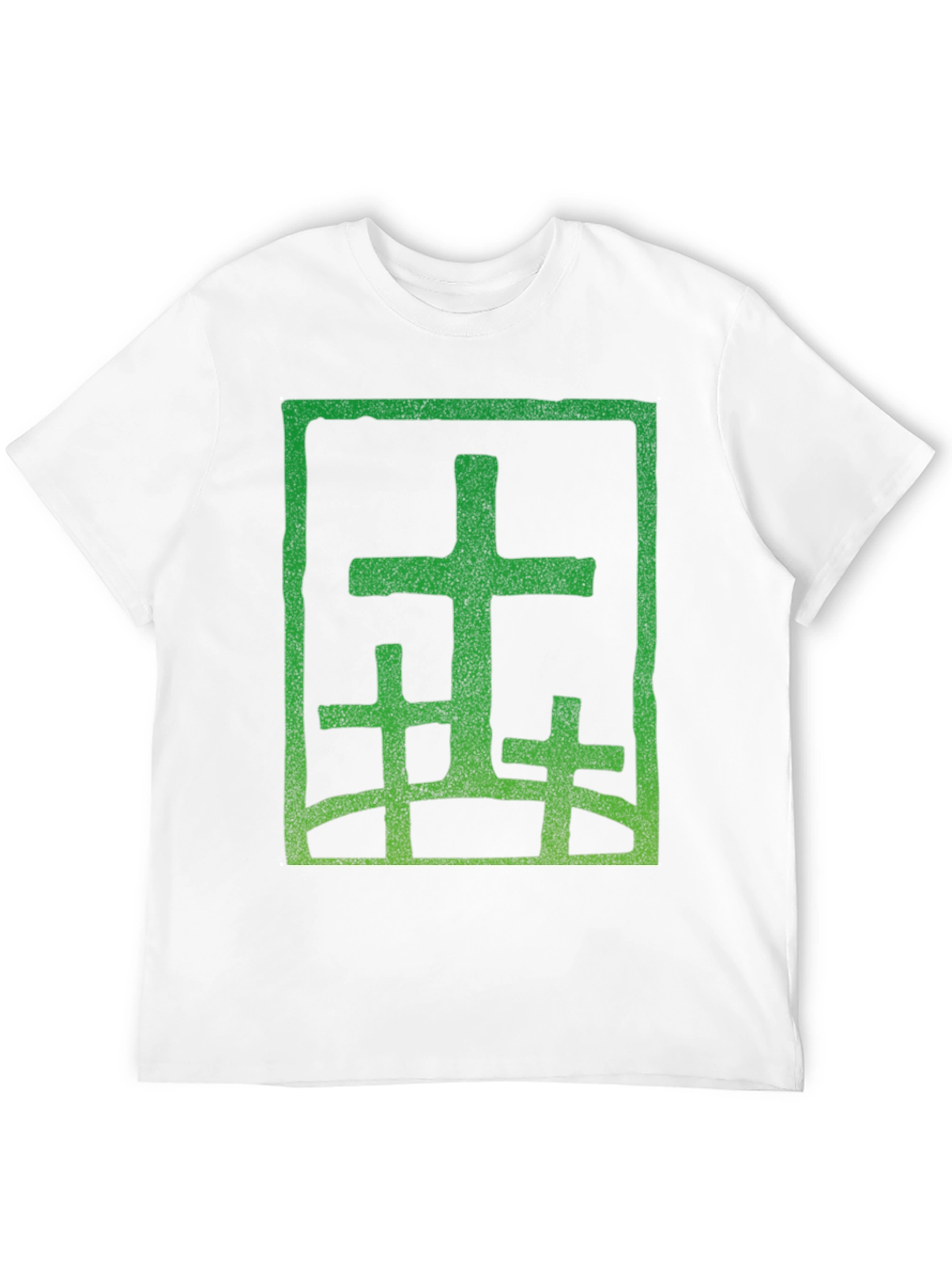 Green Cross Graphic Black T-Shirt