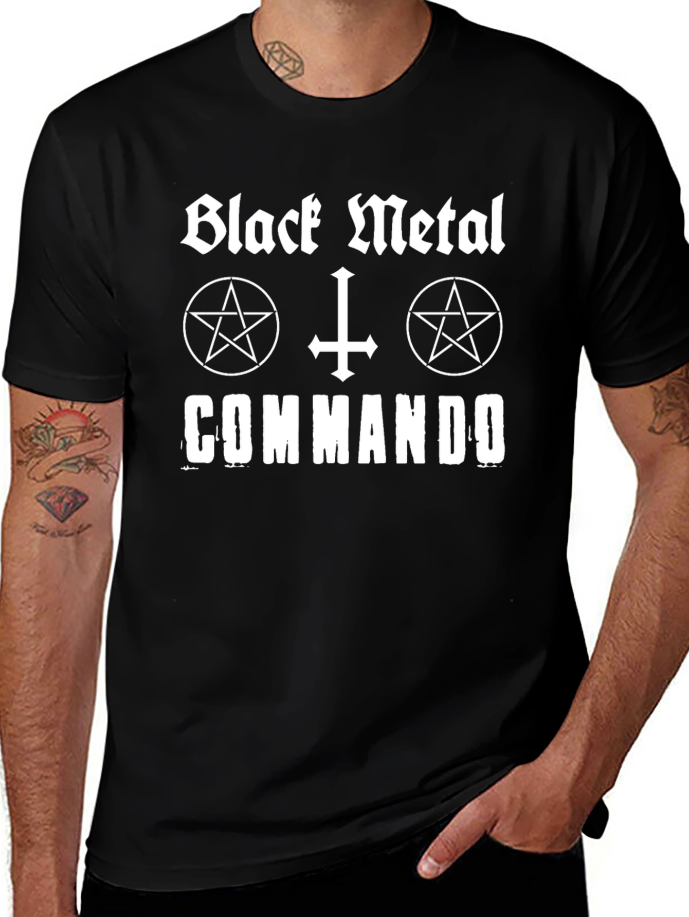 Black Metal Commando T-Shirt - Dark Aesthetic