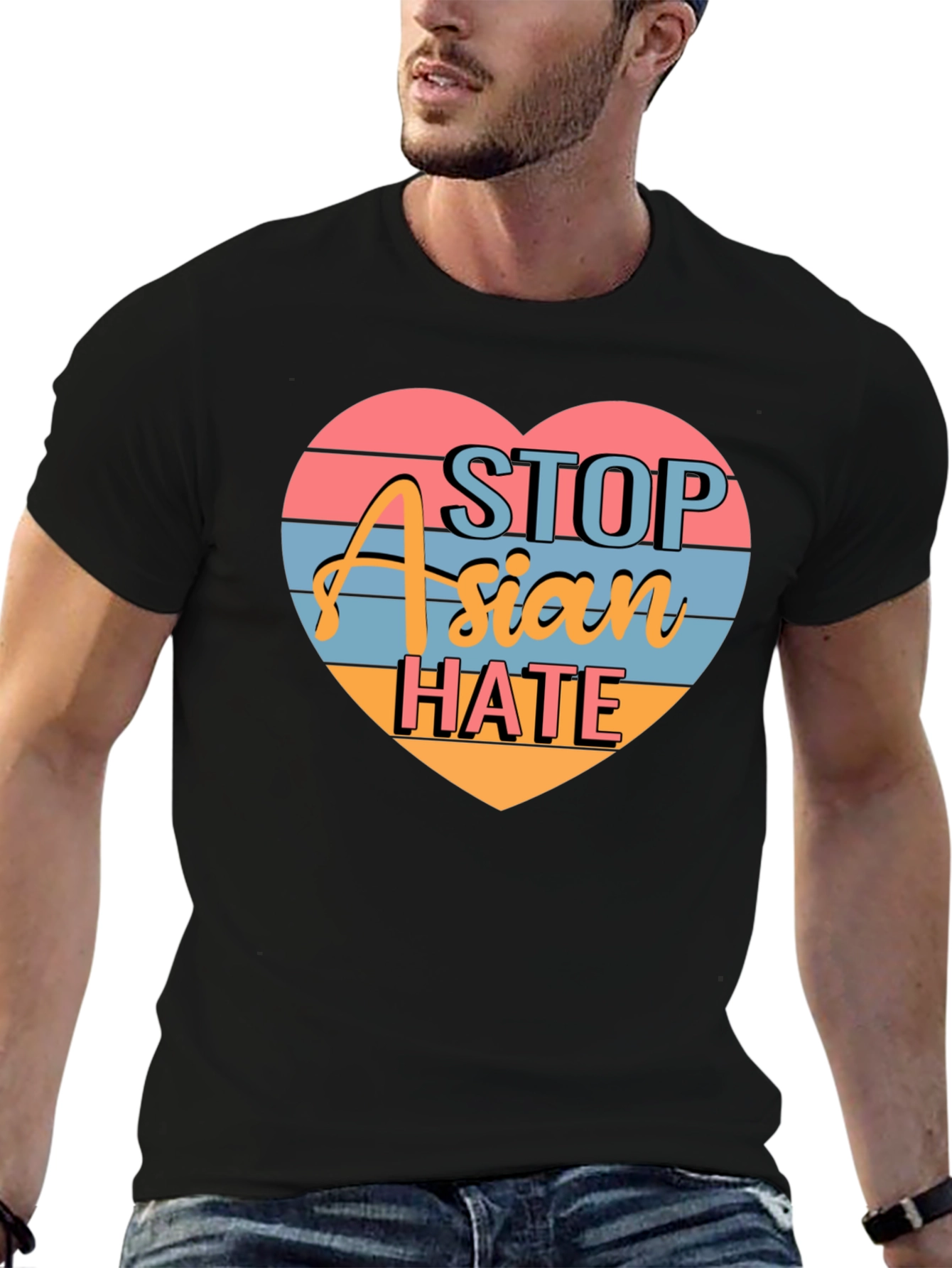 Stop Asian Hate Tee - Heart Design