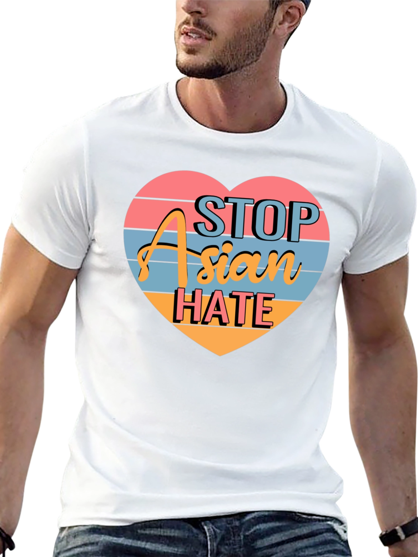 Stop Asian Hate Tee - Heart Design