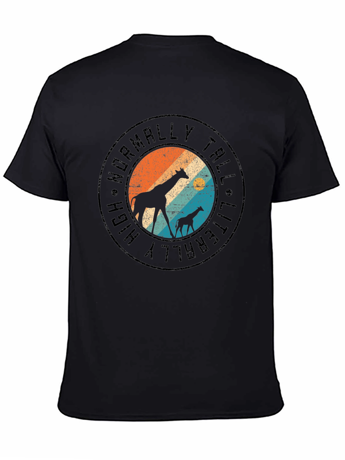 Literally Tall Giraffe Graphic Tee - Black