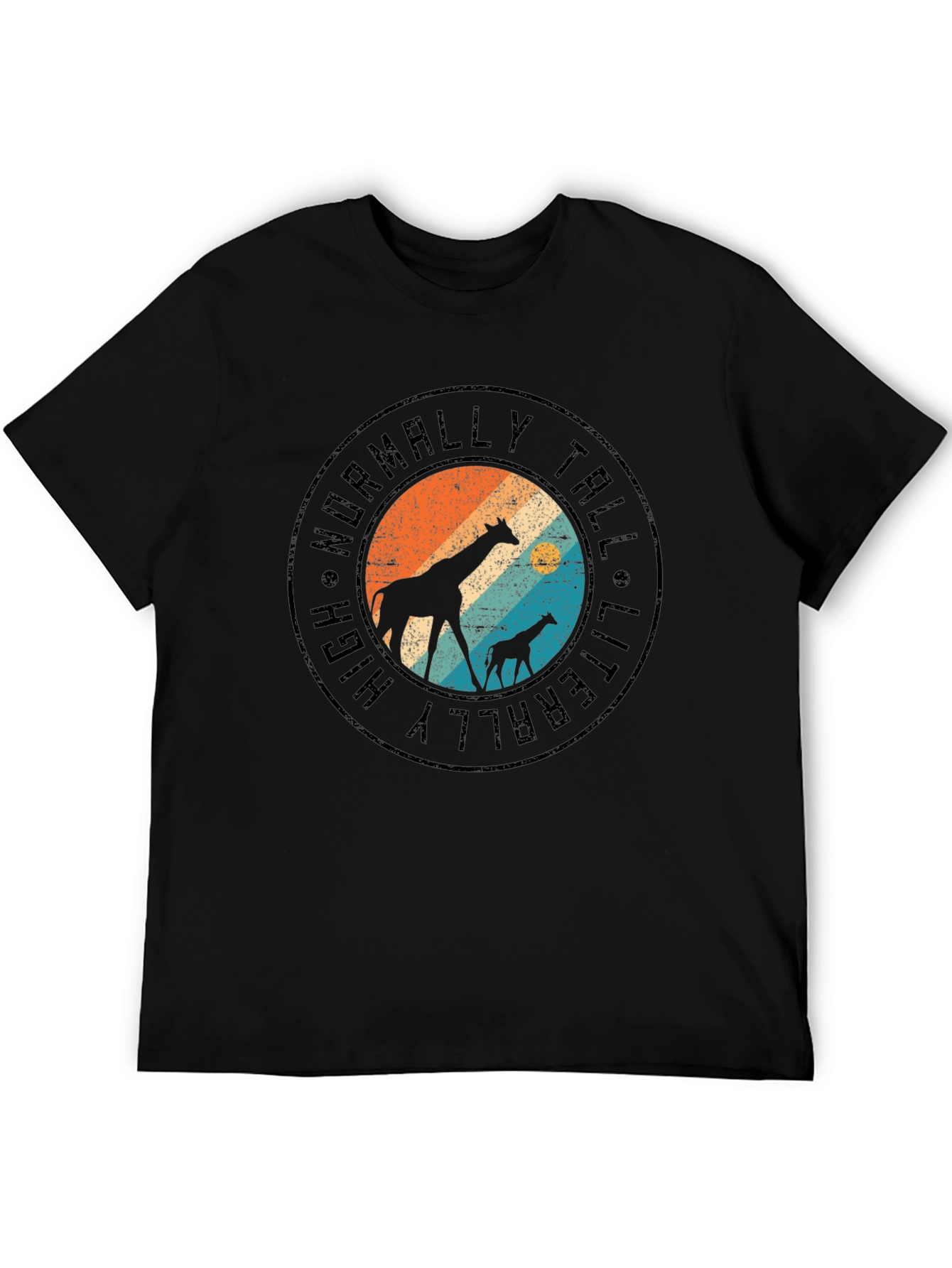 Literally Tall Giraffe Graphic Tee - Black
