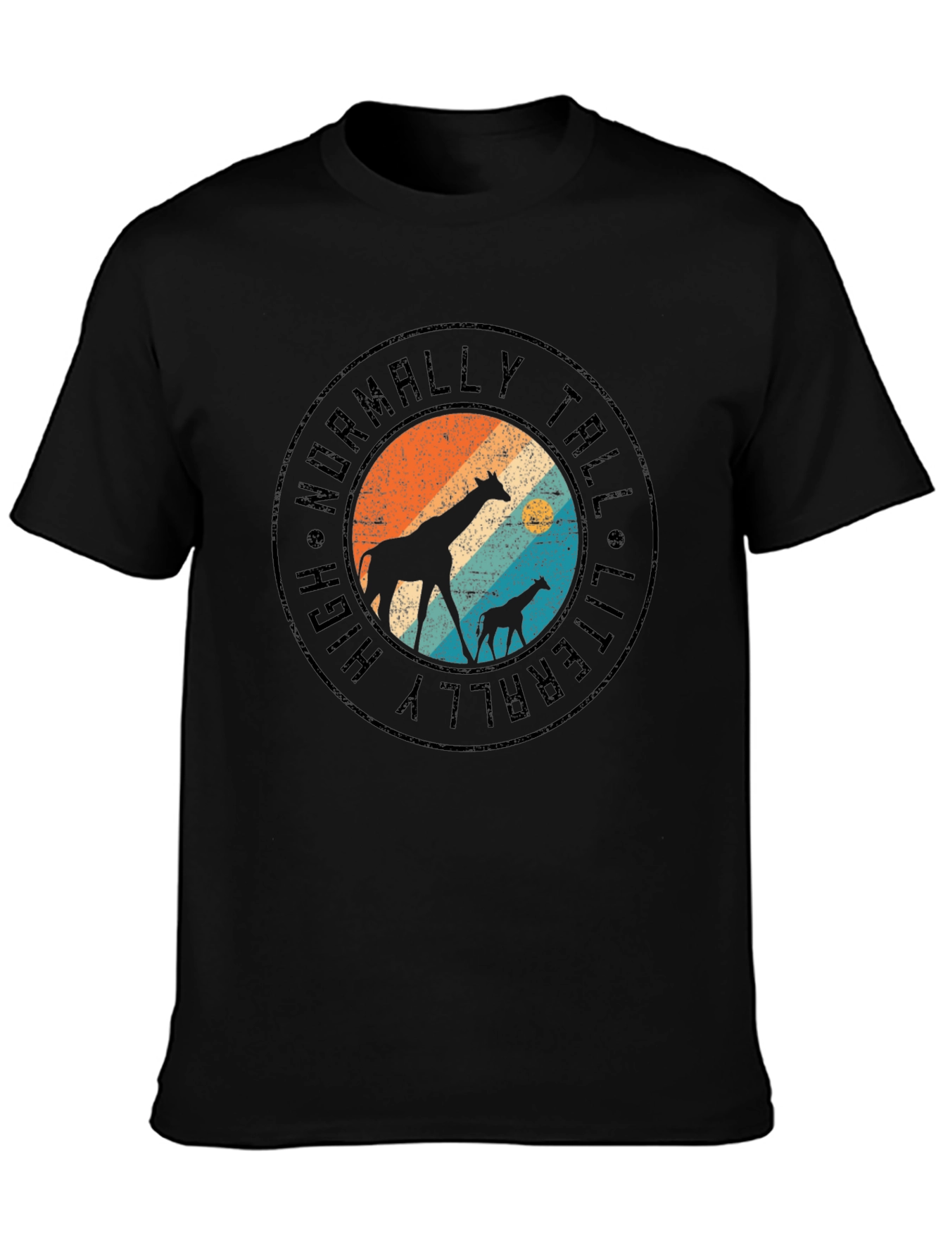 Literally Tall Giraffe Graphic Tee - Black