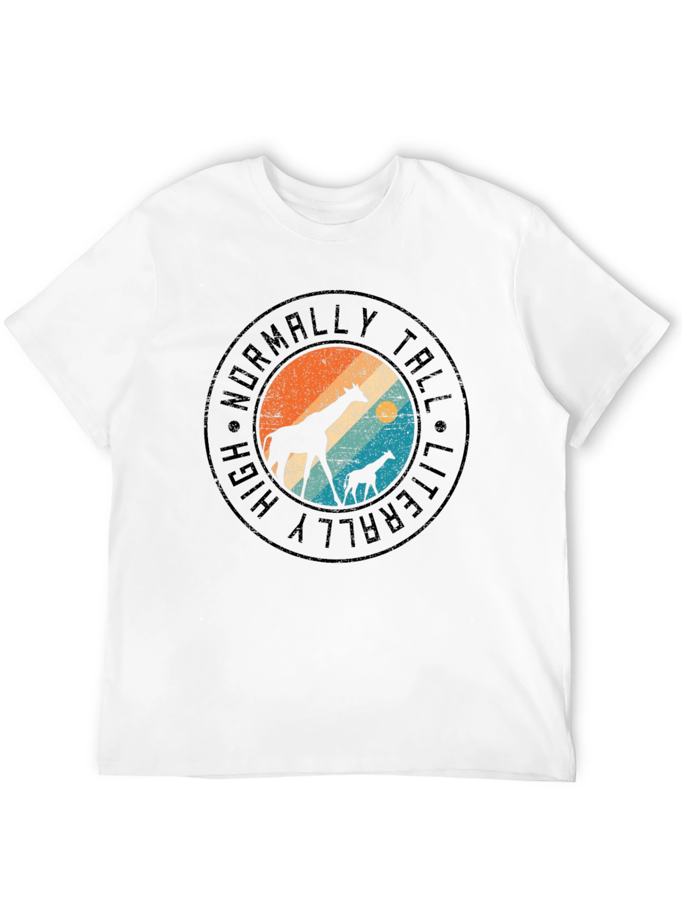 Literally Tall Giraffe Graphic Tee - Black