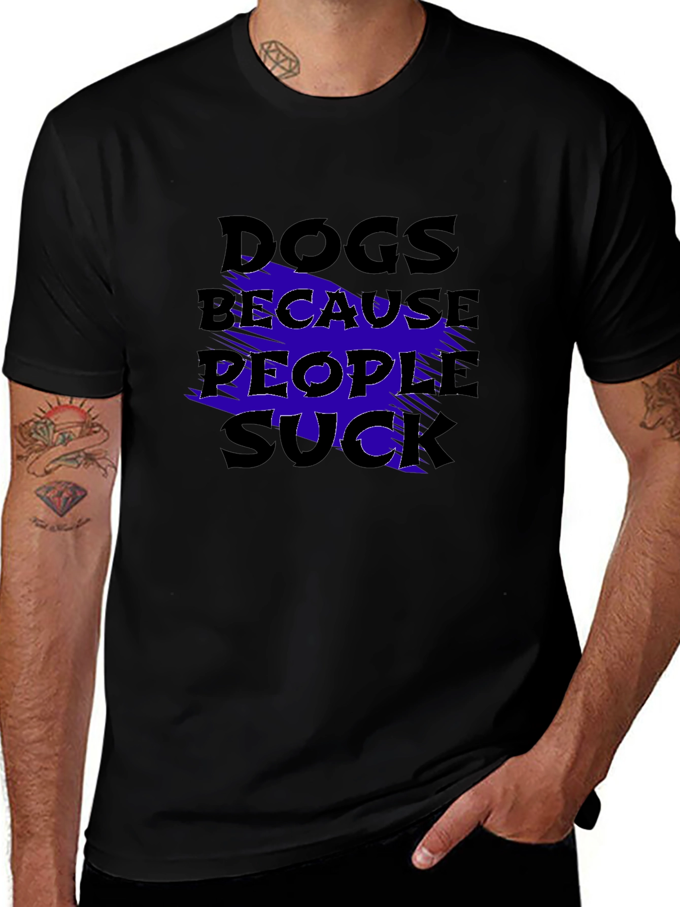 Dogs Because People Suck Graphic T-Shirt