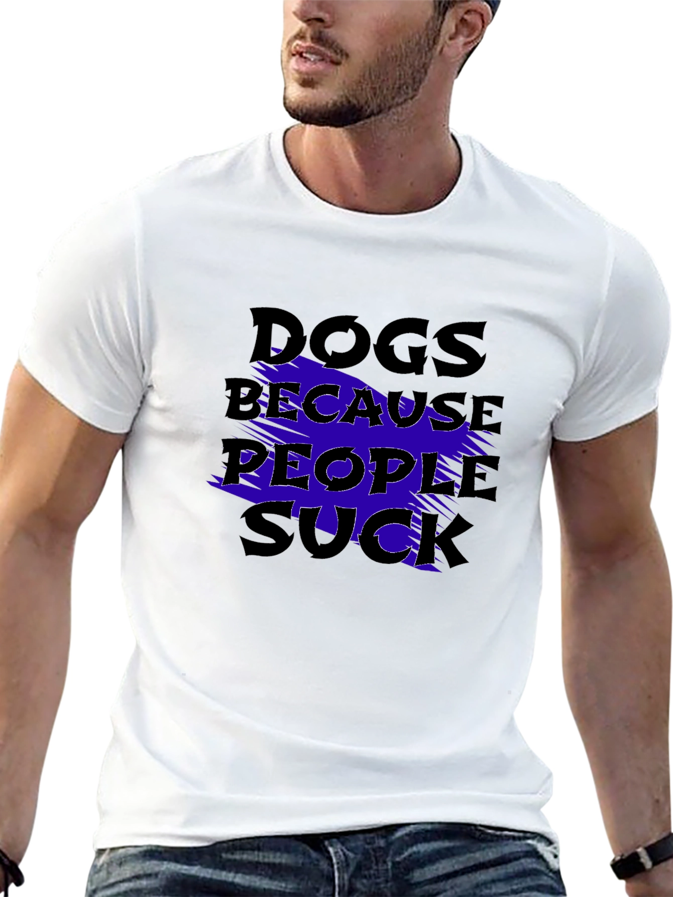 Dogs Because People Suck Graphic T-Shirt