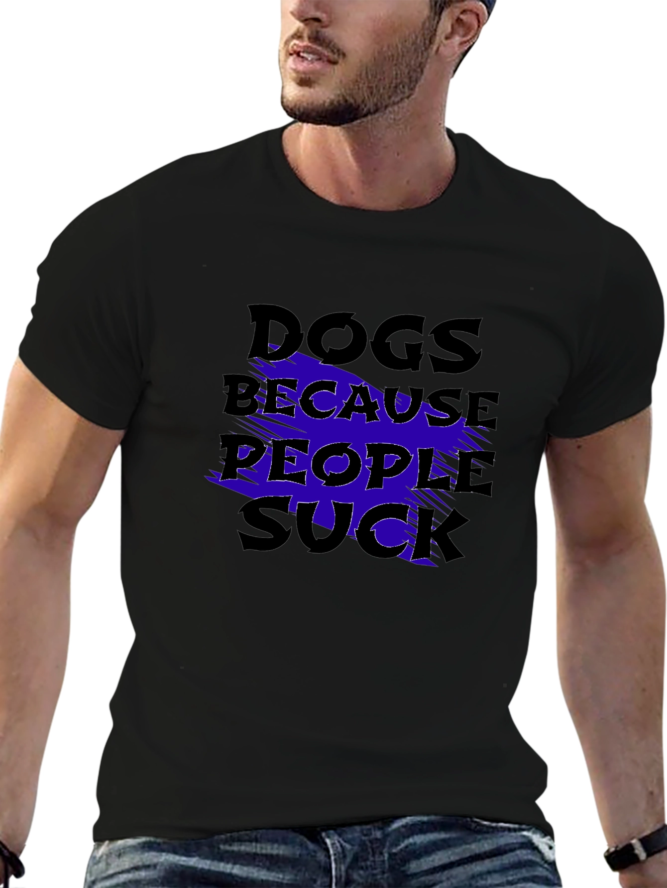 Dogs Because People Suck Graphic T-Shirt