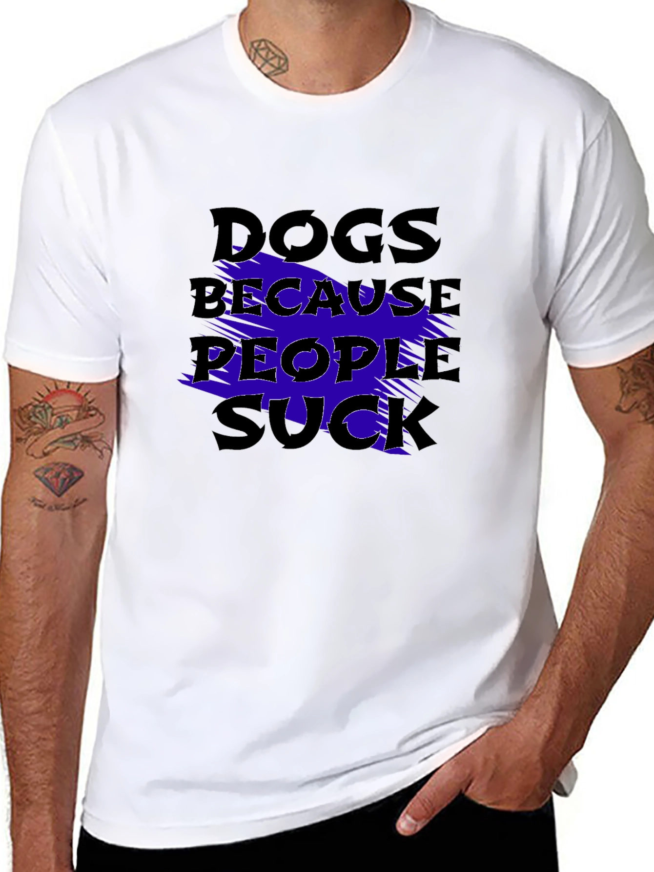 Dogs Because People Suck Graphic T-Shirt