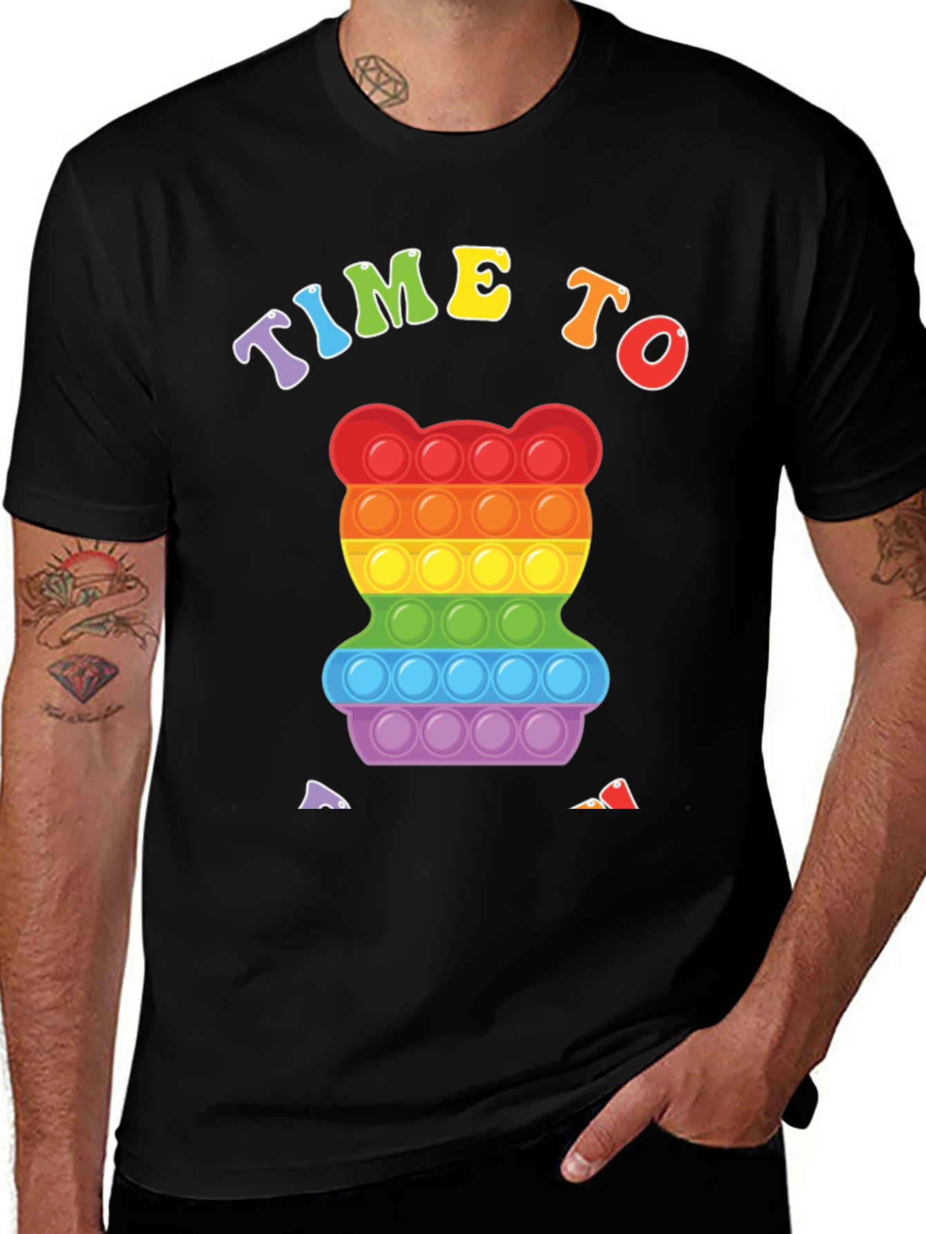 Time to Pop It! Rainbow Bear T-Shirt