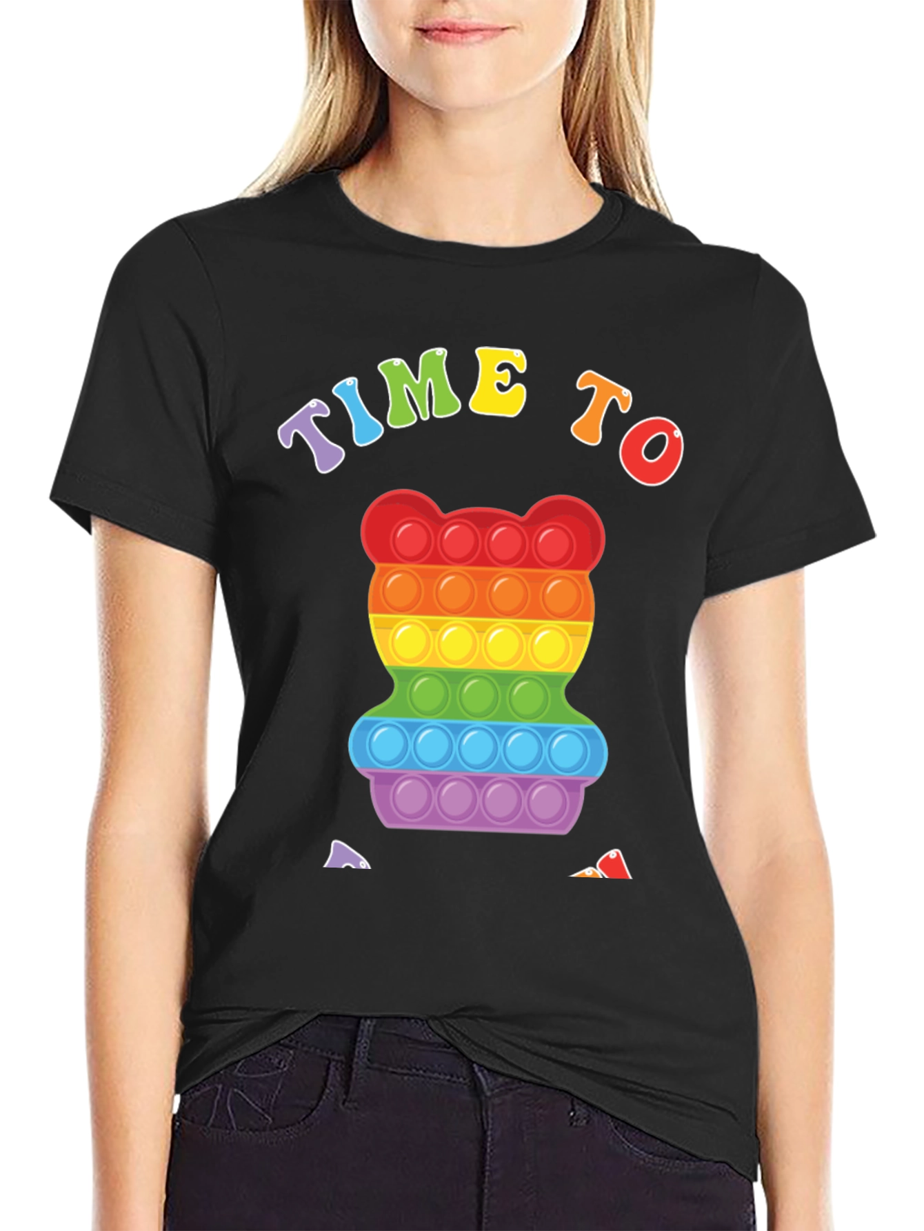 Time to Pop It! Rainbow Bear T-Shirt