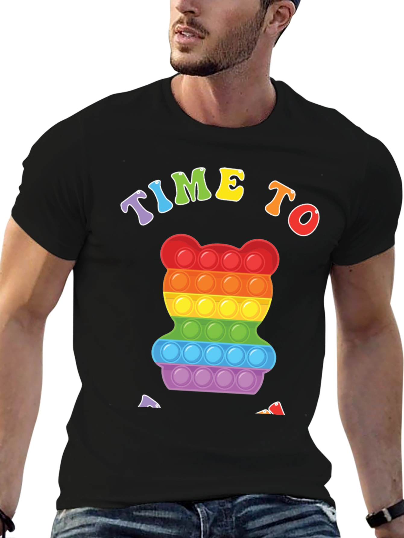 Time to Pop It! Rainbow Bear T-Shirt