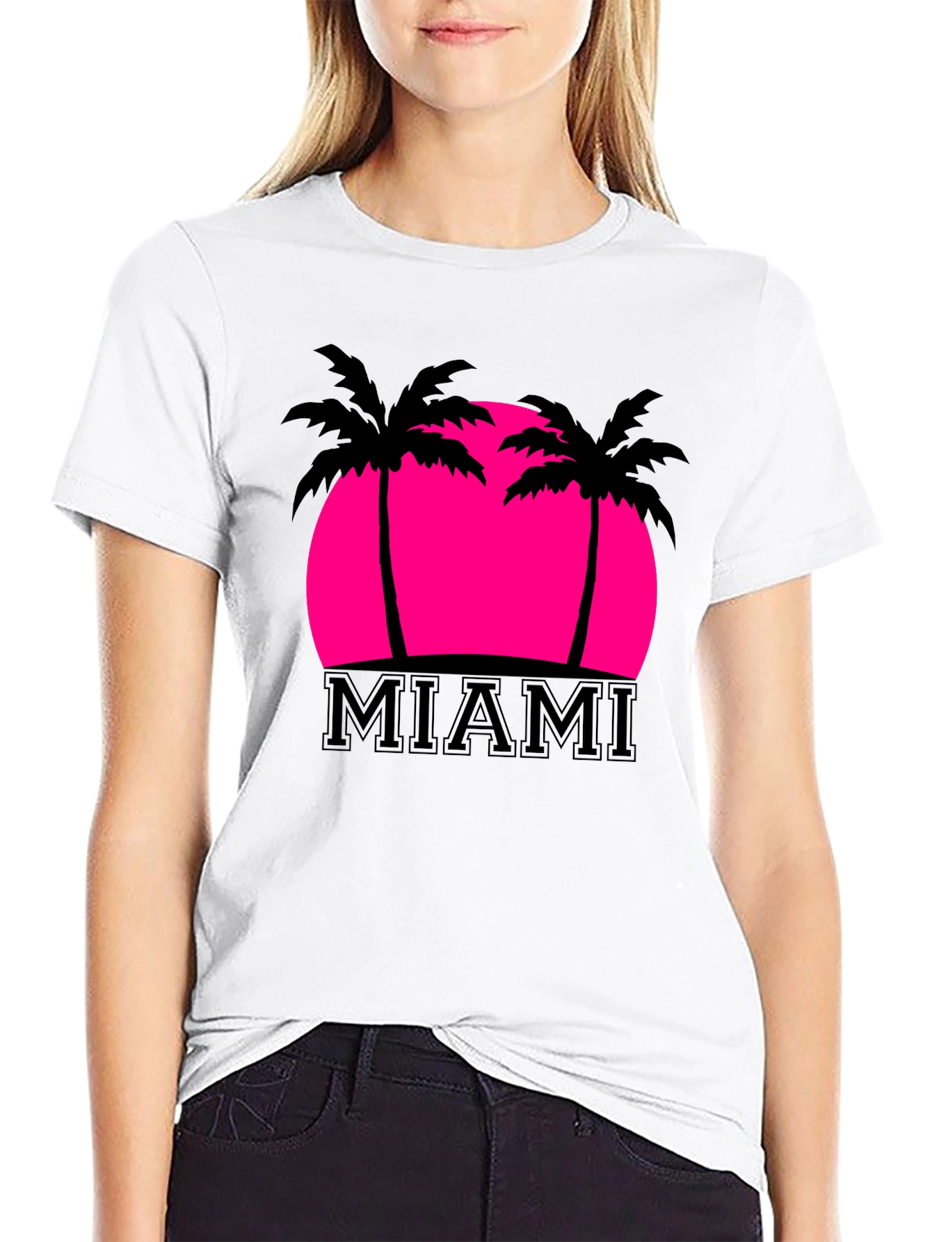 Miami Palm Sunset Graphic Tee