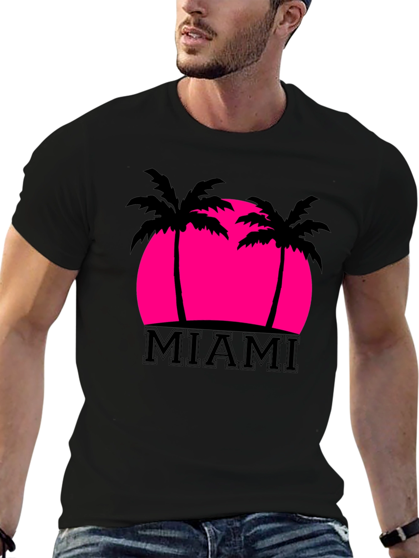 Miami Palm Sunset Graphic Tee
