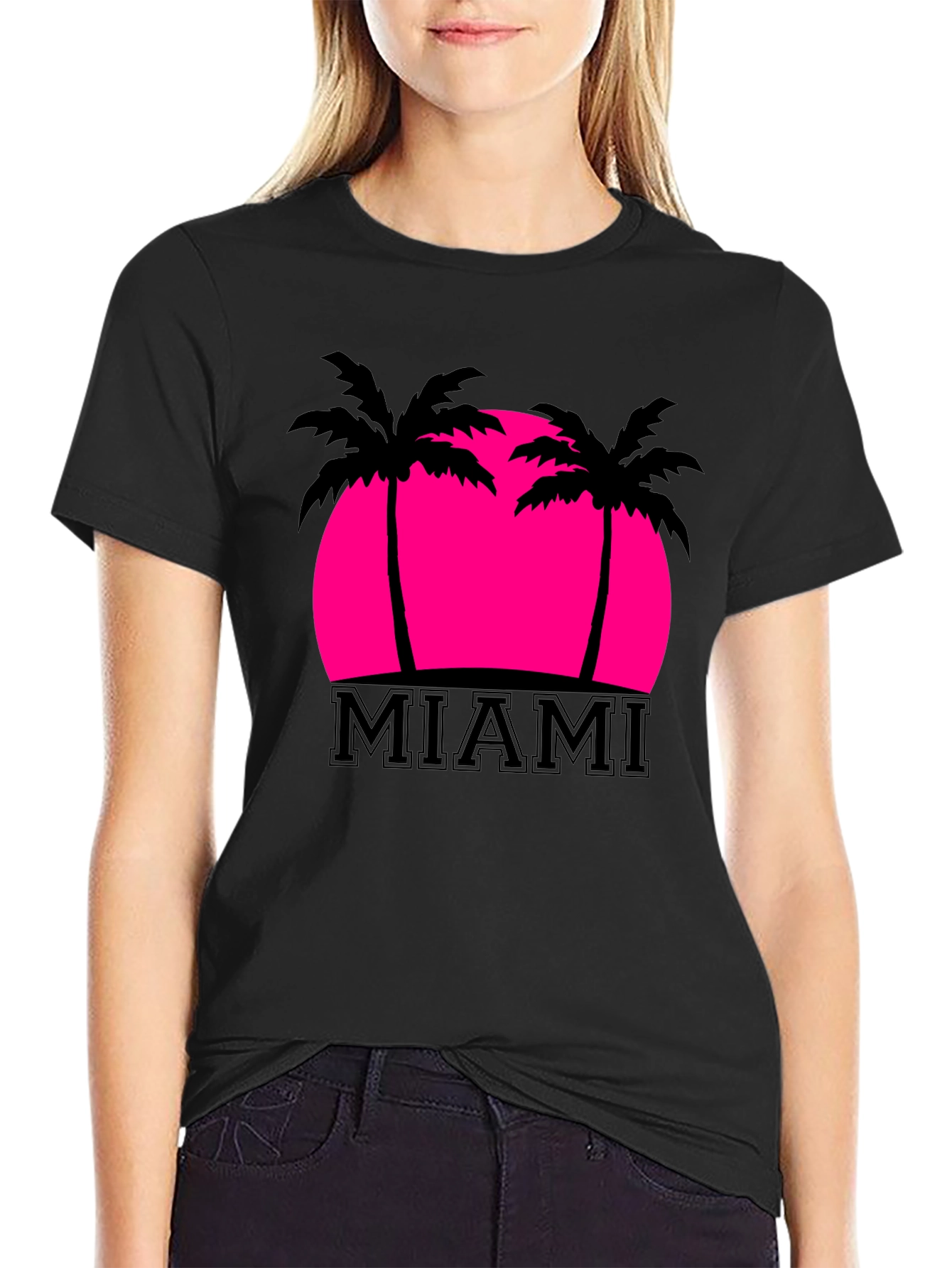 Miami Palm Sunset Graphic Tee