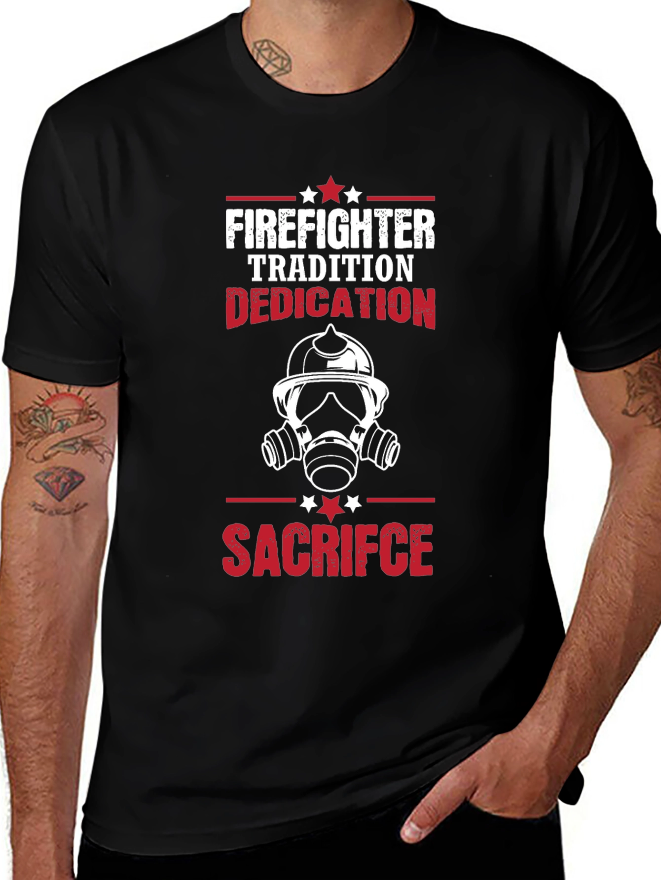Firefighter Tradition Dedication Sacrifice Graphic T-Shirt