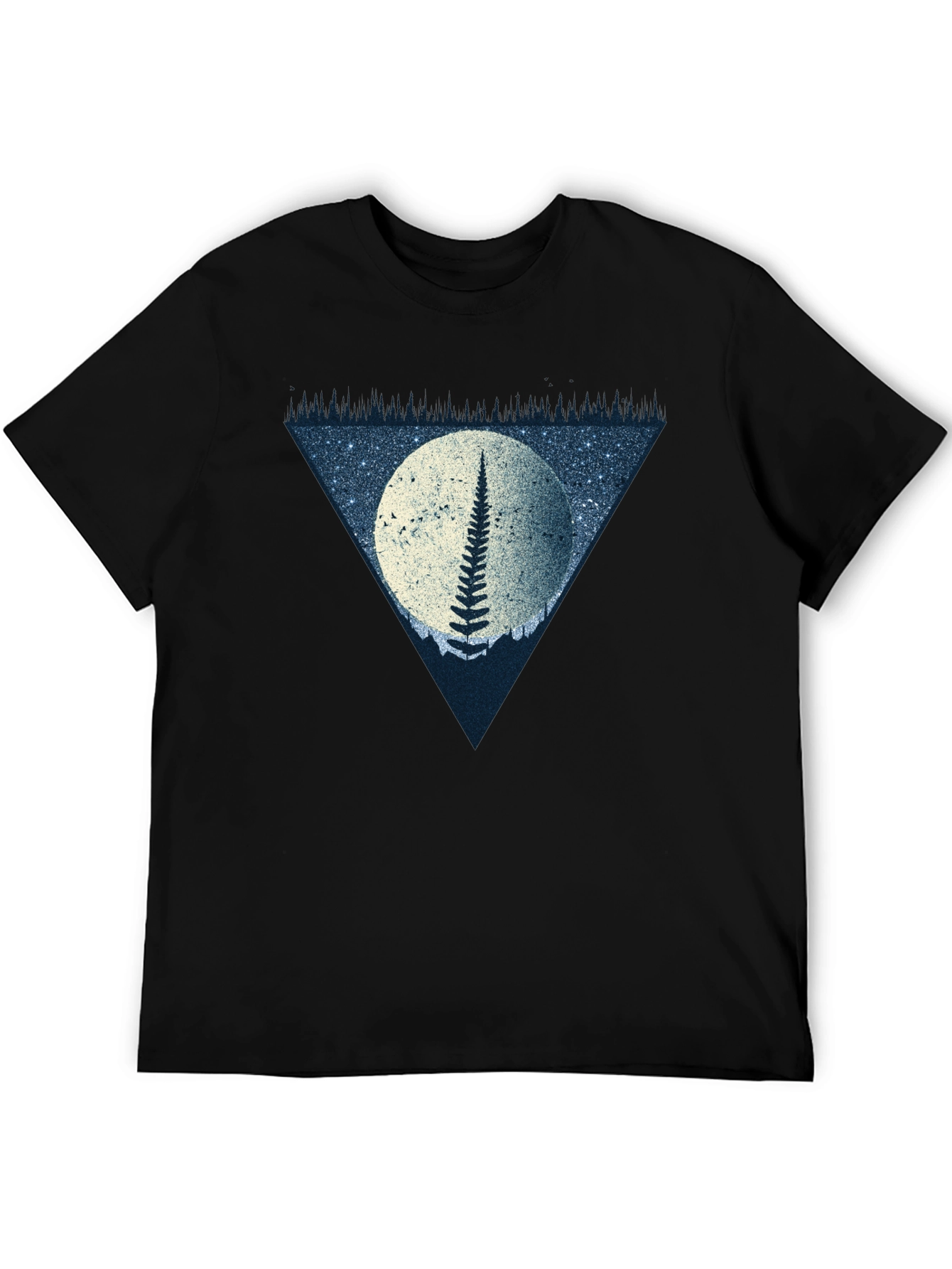 Fern Moon Triangle Graphic T-Shirt - Black