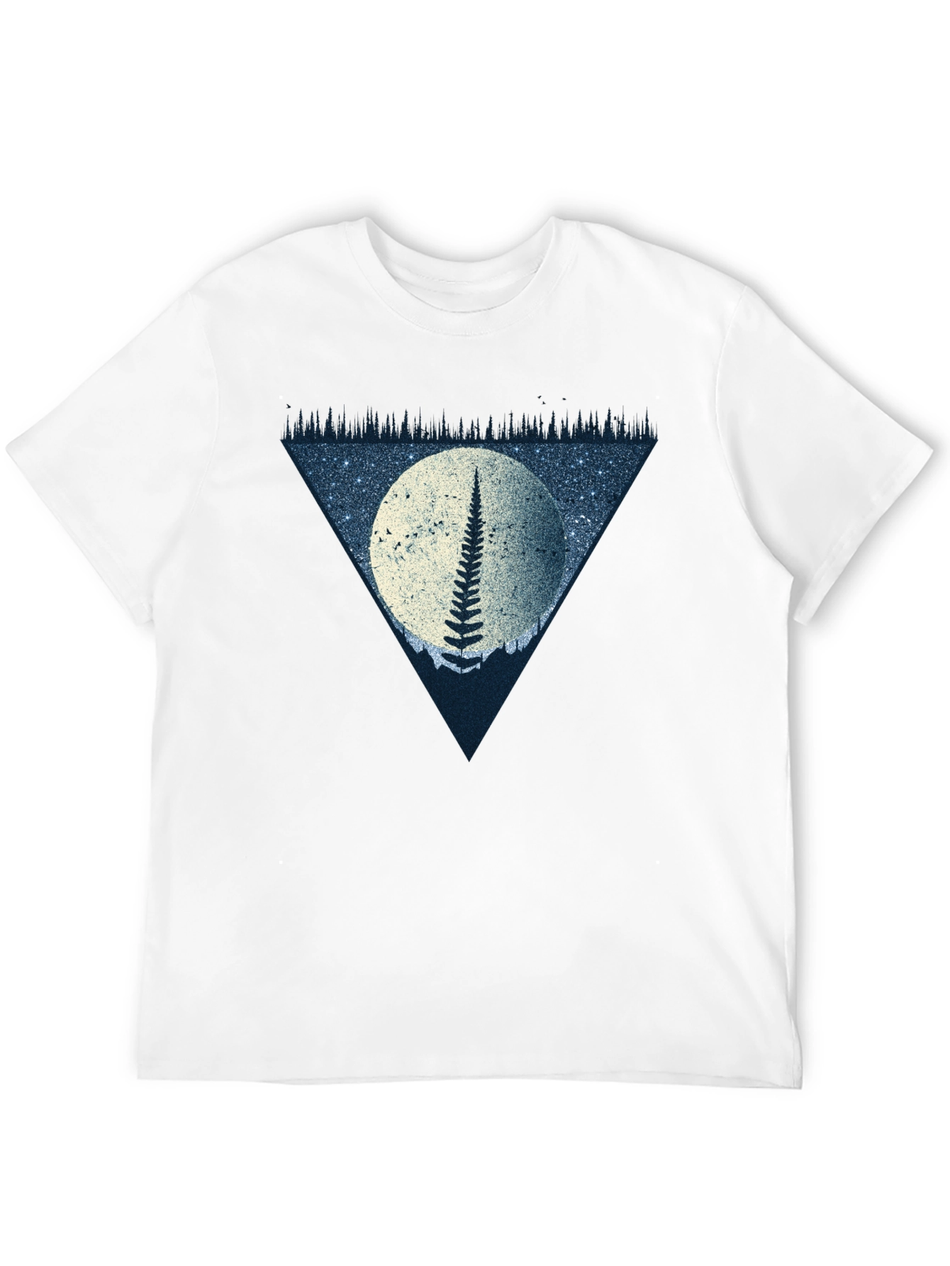 Fern Moon Triangle Graphic T-Shirt - Black