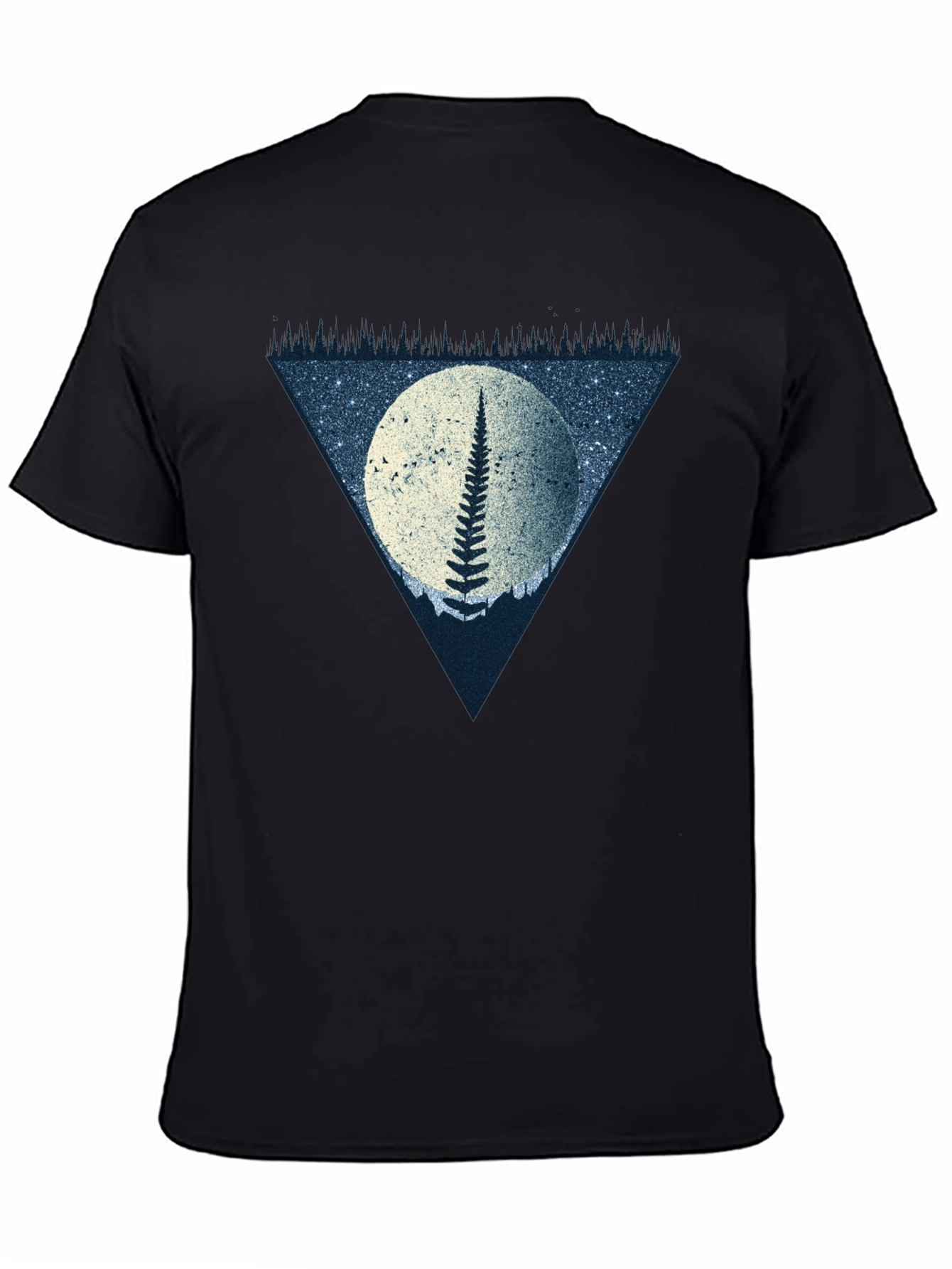 Fern Moon Triangle Graphic T-Shirt - Black