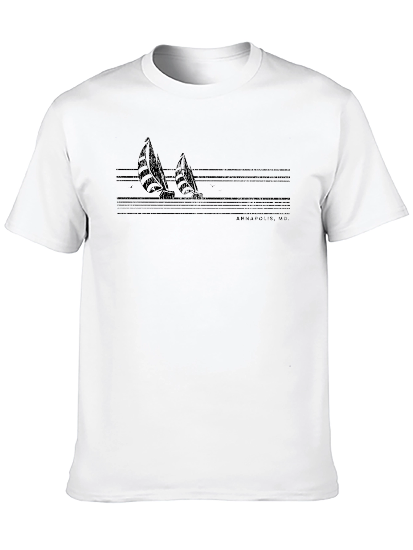 Annapolis MD Sailboat Graphic Tee - Black