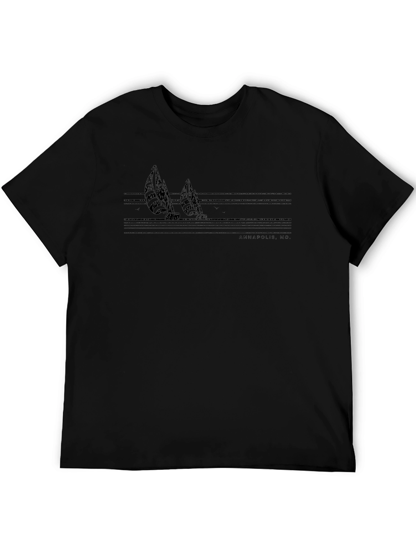 Annapolis MD Sailboat Graphic Tee - Black