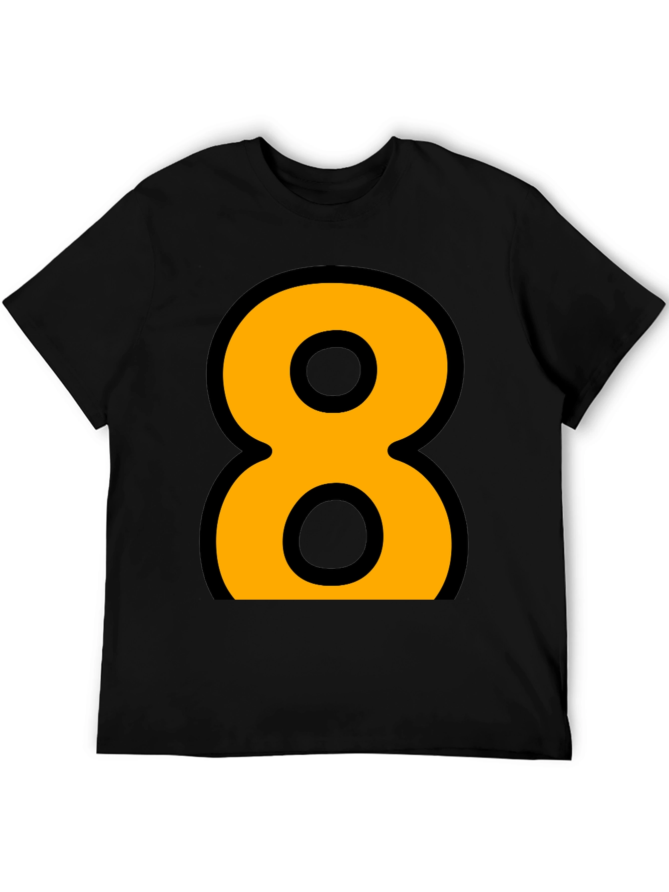 Bold Number 8 Graphic Tee - Black Cotton Blend