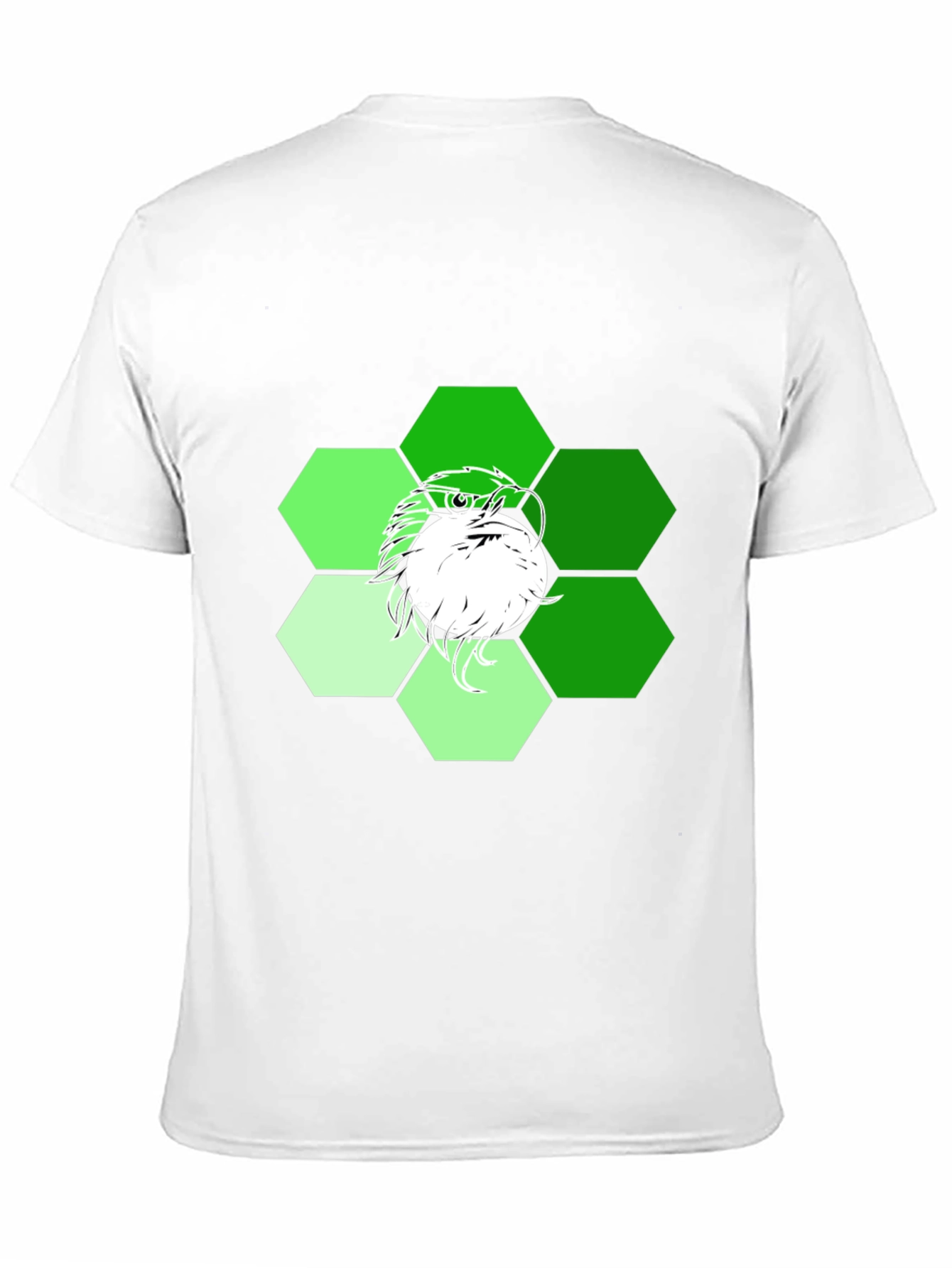 Mens Black T-Shirt with Geometric Eagle Graphic
